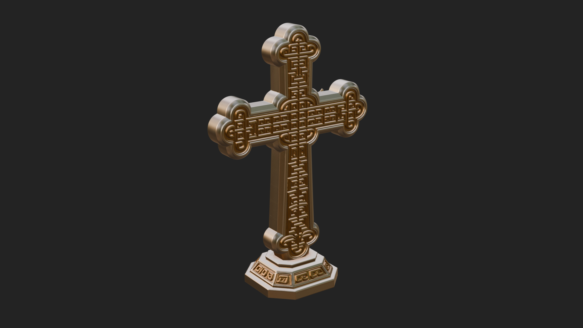 Carved Relief Wall Cross Design 522 3D Print Model 3D Model