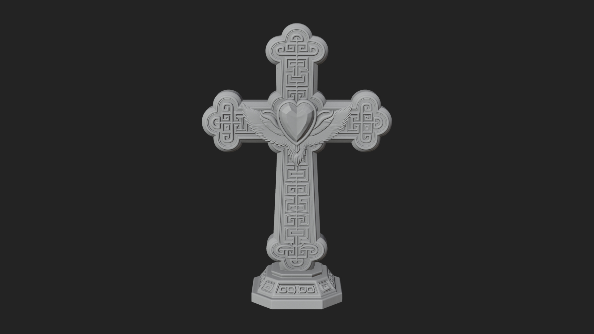 Carved Relief Wall Cross Design 522 3D Print Model 3D Model