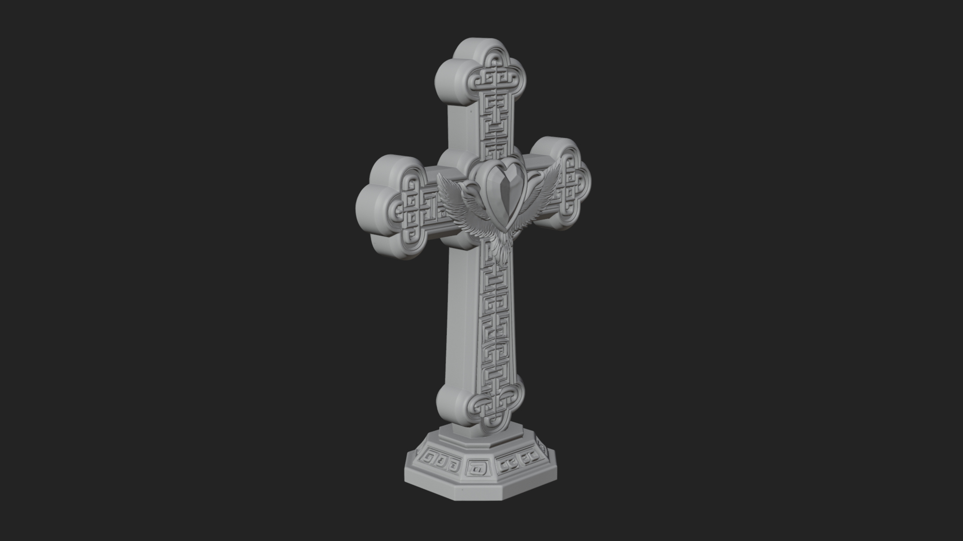 Carved Relief Wall Cross Design 522 3D Print Model 3D Model