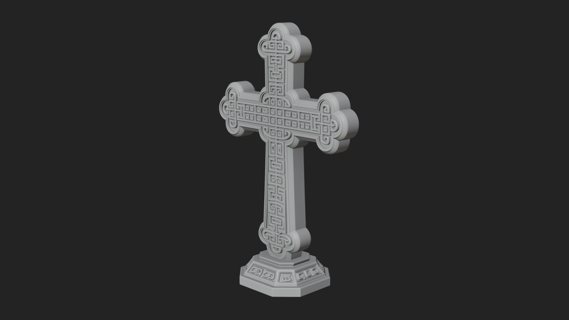 Carved Relief Wall Cross Design 522 3D Print Model 3D Model