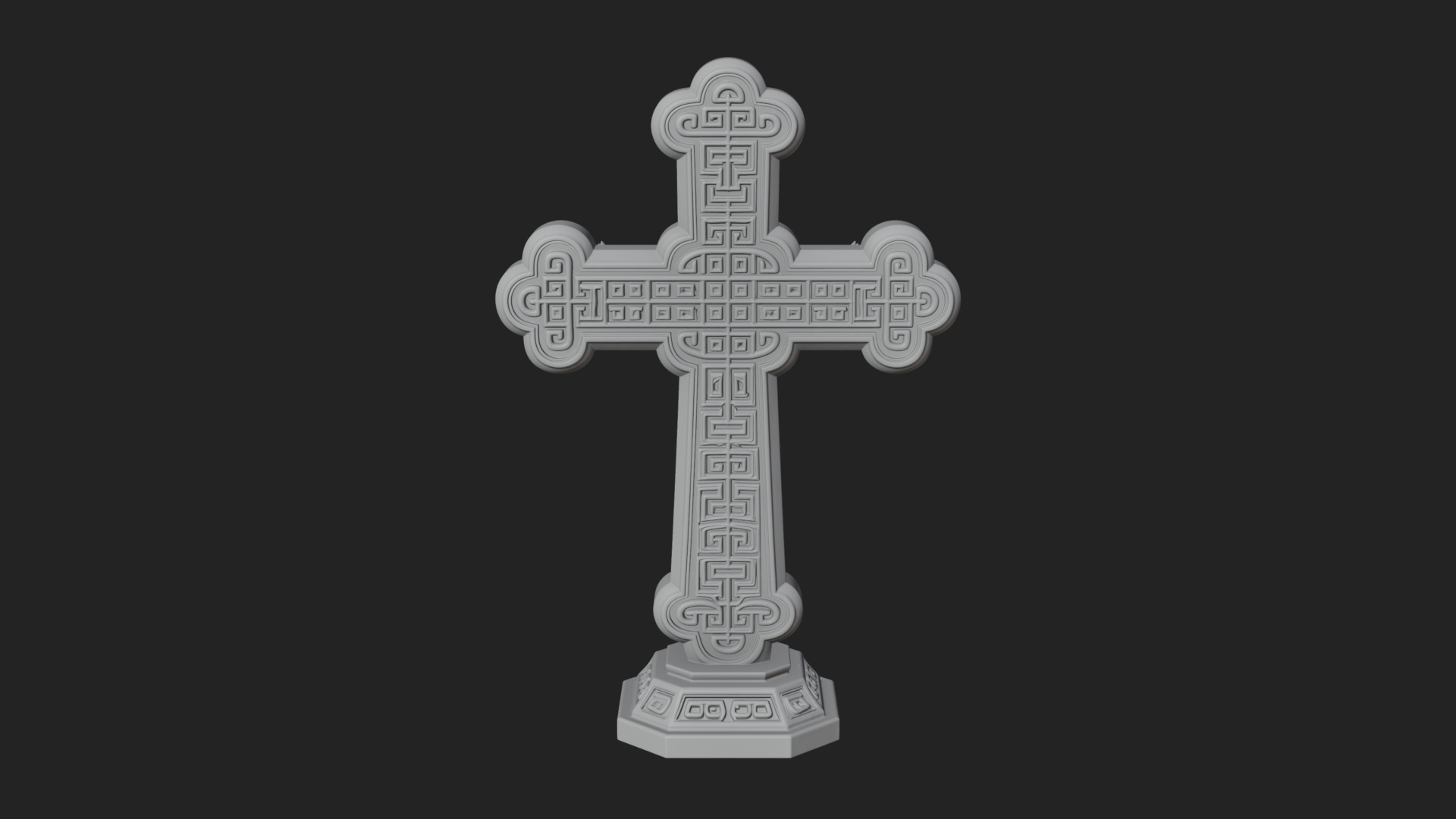 Carved Relief Wall Cross Design 522 3D Print Model 3D Model