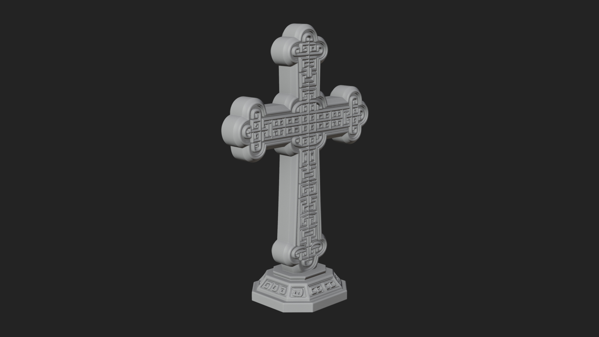 Carved Relief Wall Cross Design 522 3D Print Model 3D Model
