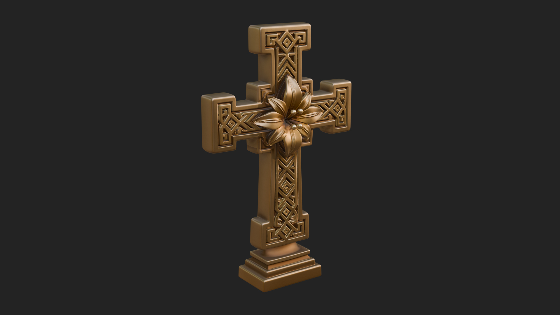 Carved Relief Wall Cross Design 523 3D Print Model 3D Model