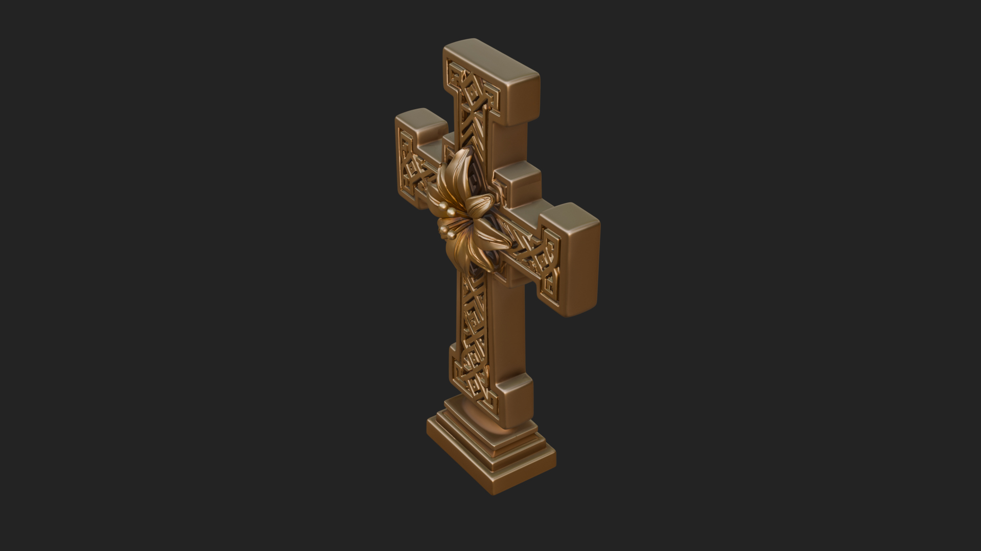 Carved Relief Wall Cross Design 523 3D Print Model 3D Model