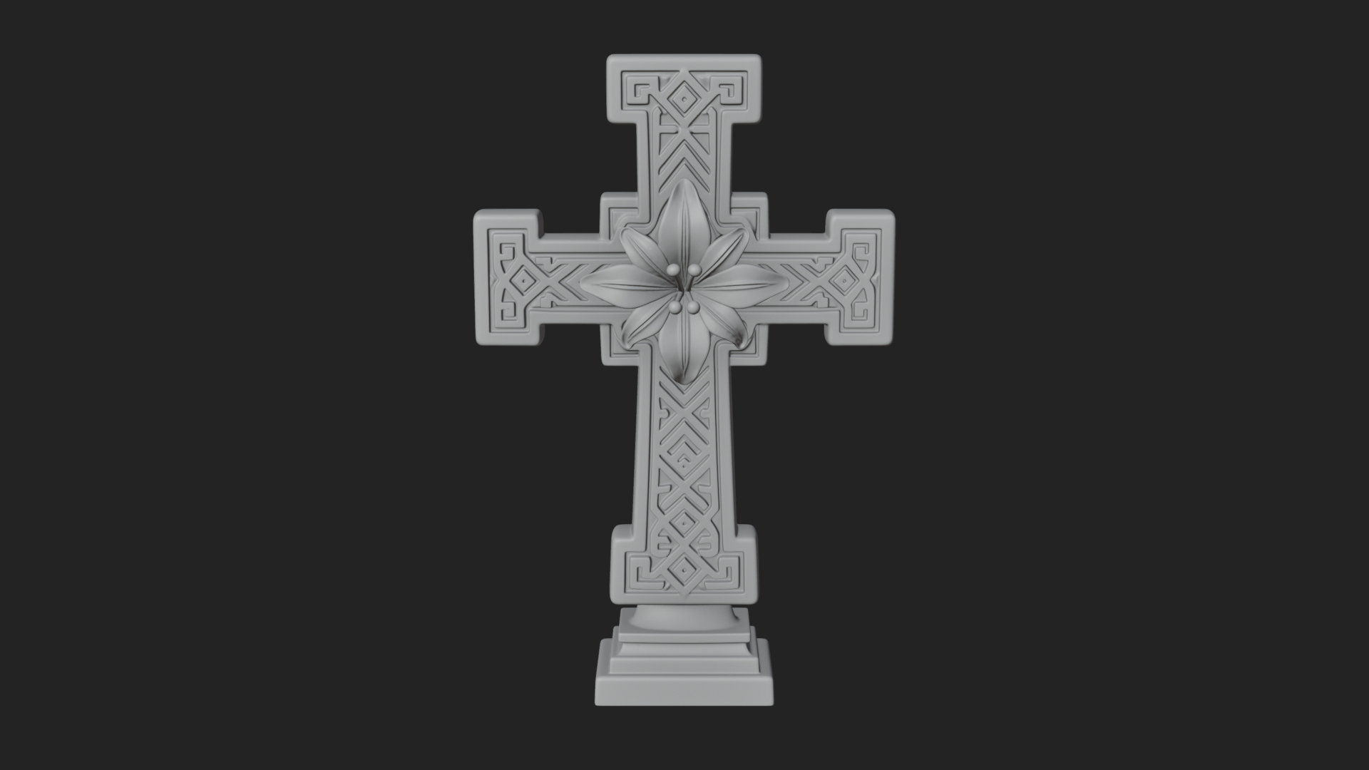 Carved Relief Wall Cross Design 523 3D Print Model 3D Model