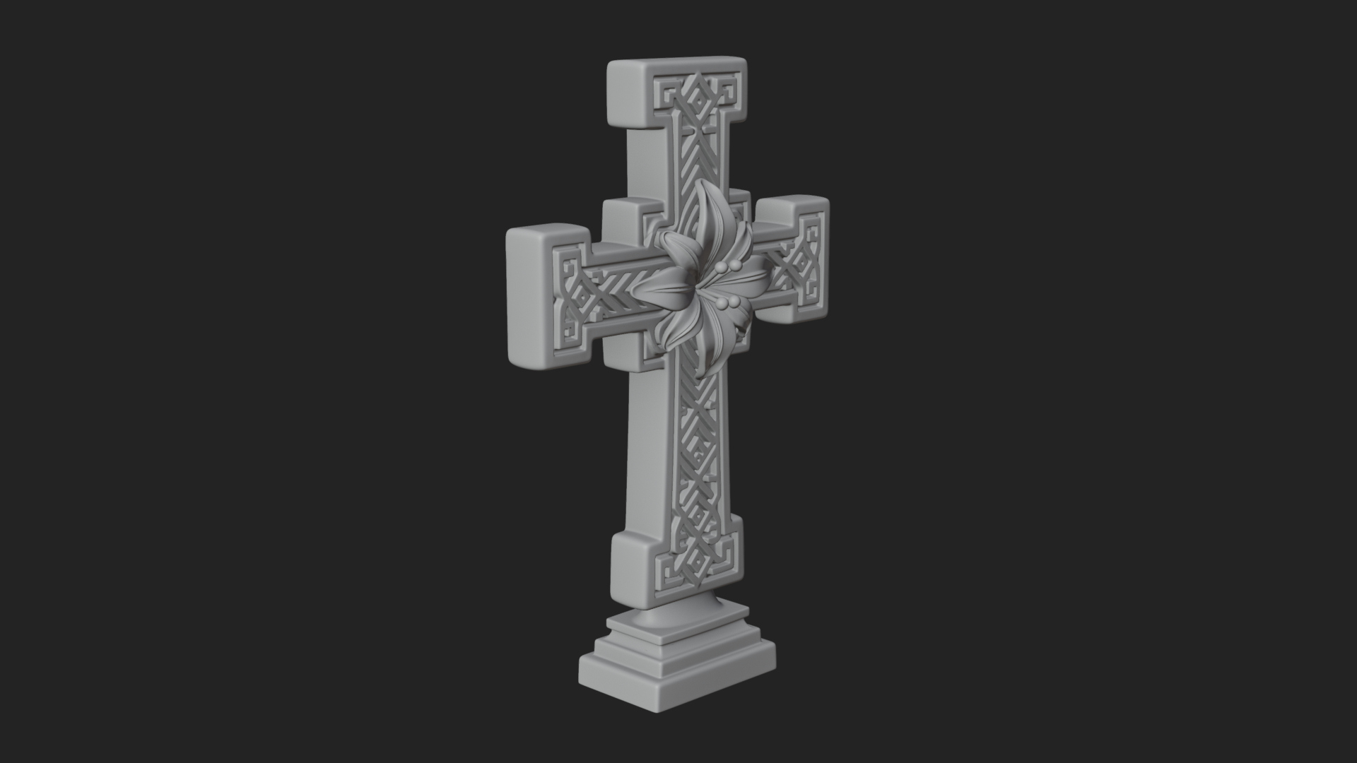 Carved Relief Wall Cross Design 523 3D Print Model 3D Model