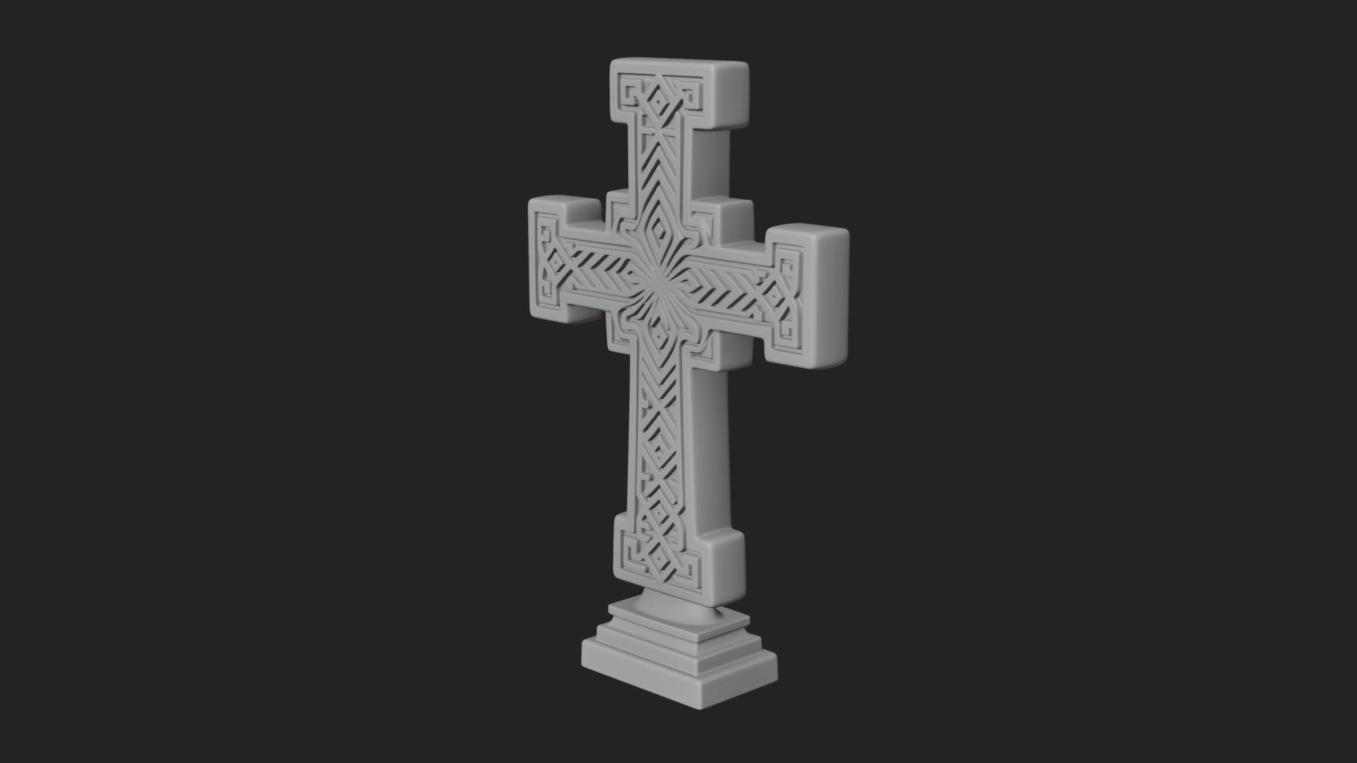 Carved Relief Wall Cross Design 523 3D Print Model 3D Model