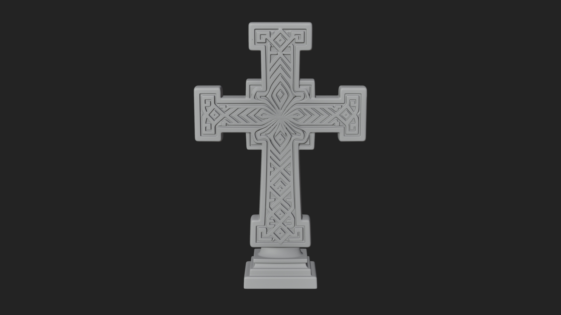 Carved Relief Wall Cross Design 523 3D Print Model 3D Model