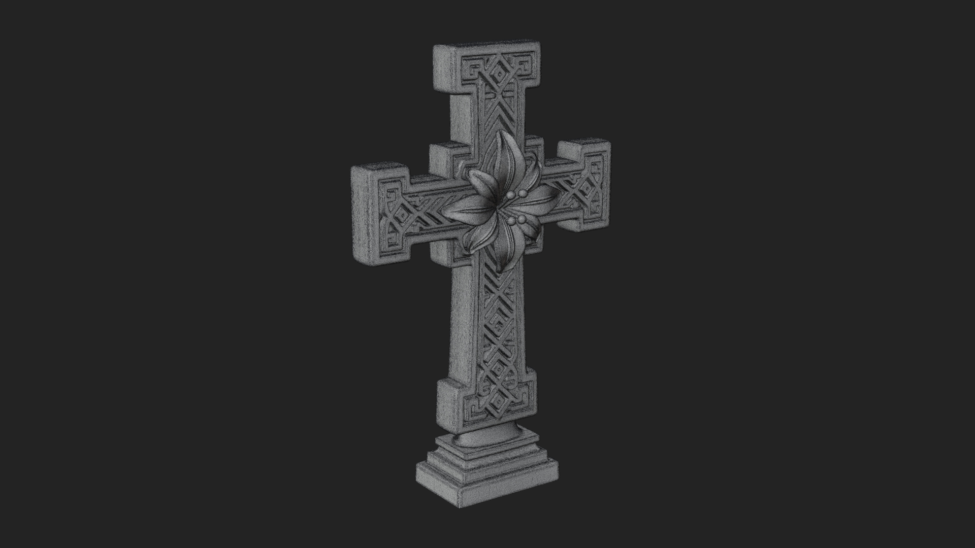 Carved Relief Wall Cross Design 523 3D Print Model 3D Model