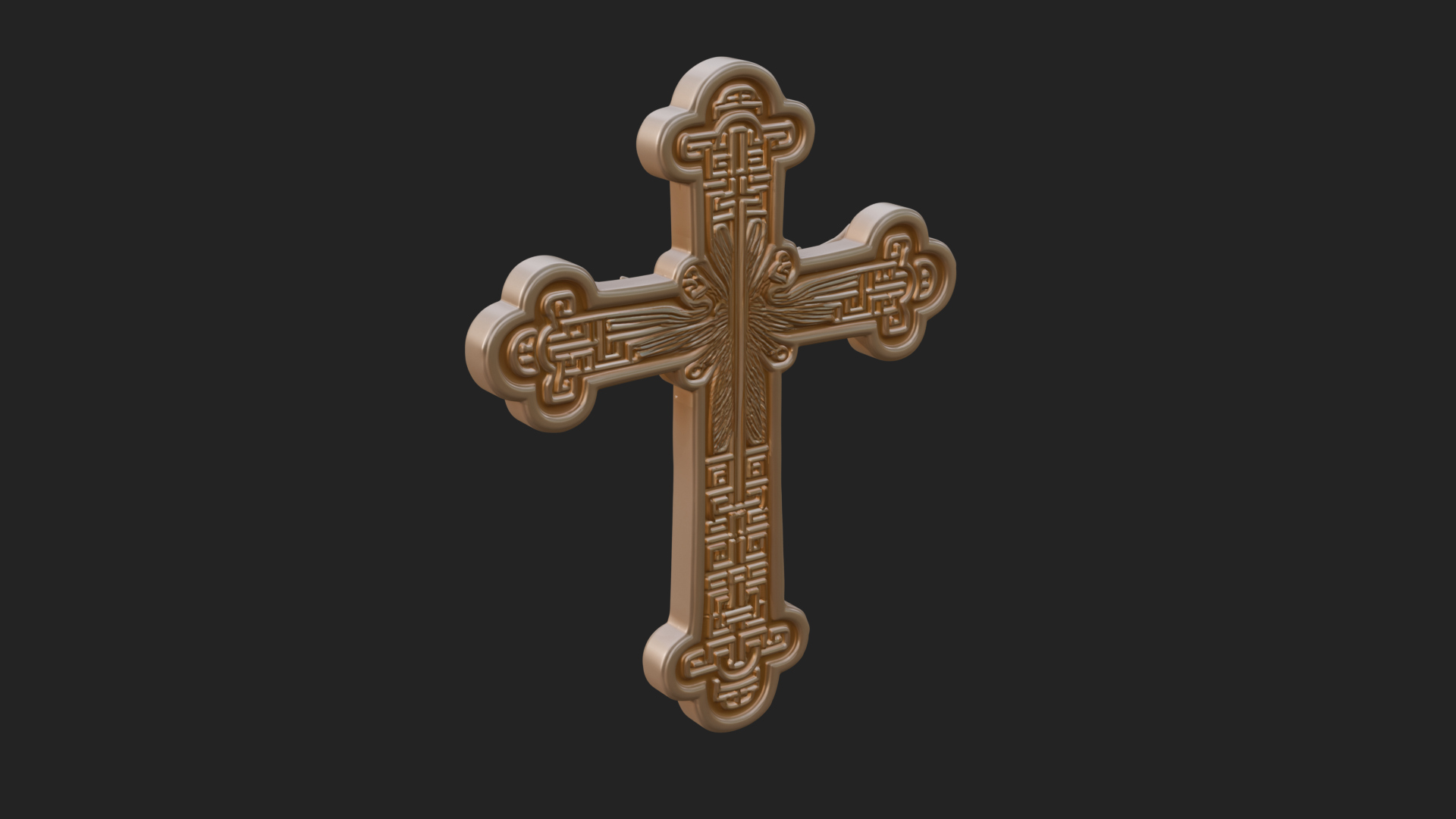 Carved Relief Wall Cross Design 524 3D Print Model 3D Model