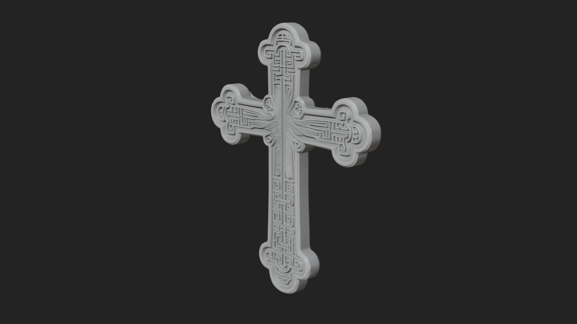 Carved Relief Wall Cross Design 524 3D Print Model 3D Model