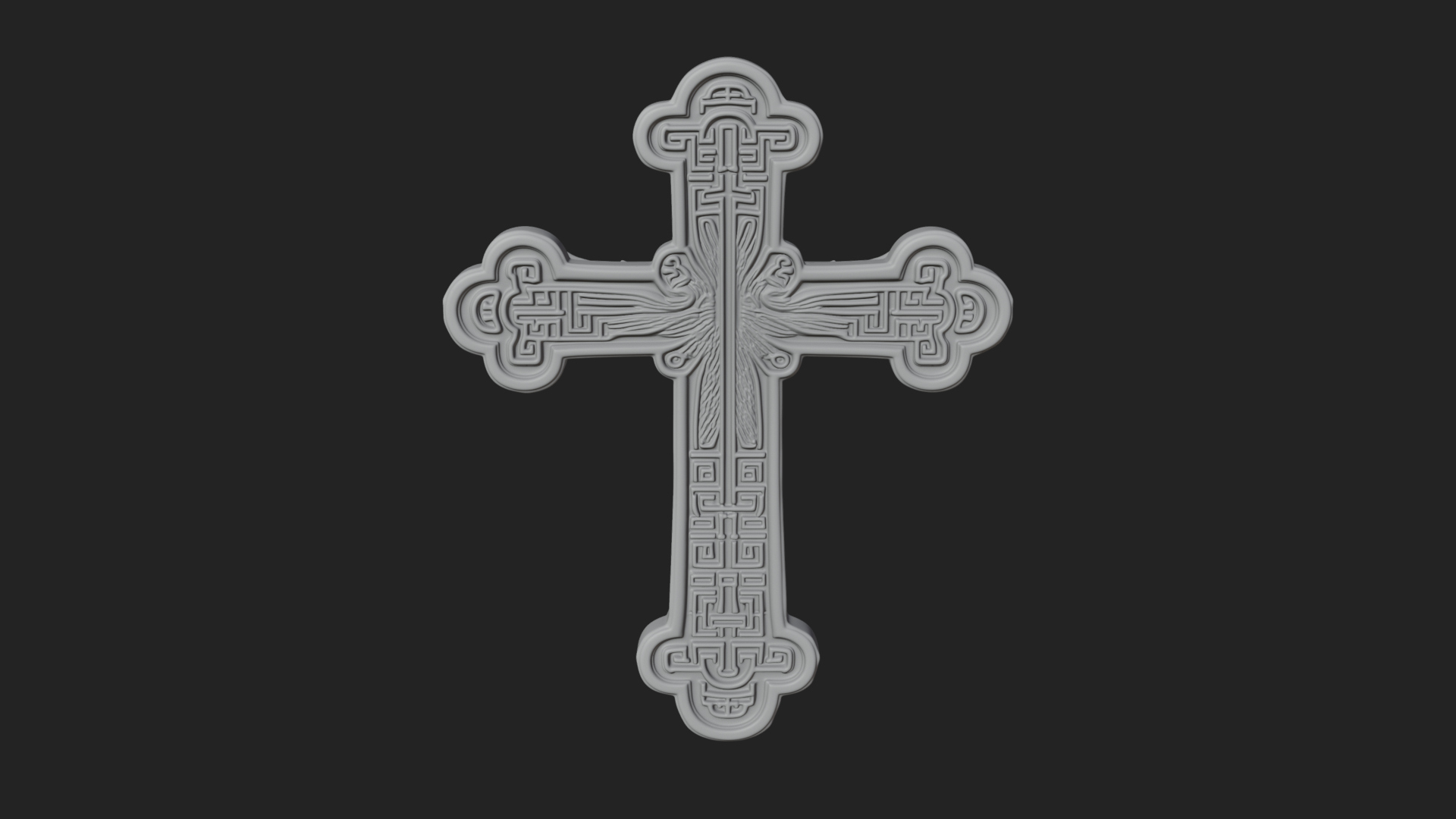 Carved Relief Wall Cross Design 524 3D Print Model 3D Model