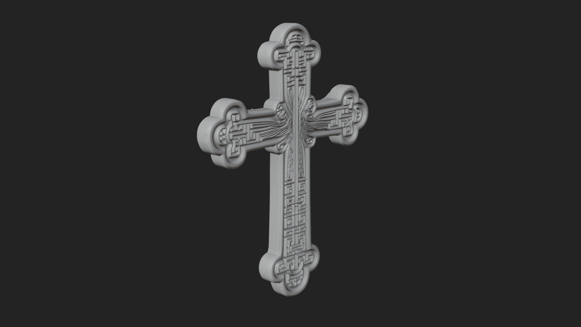 Carved Relief Wall Cross Design 524 3D Print Model 3D Model