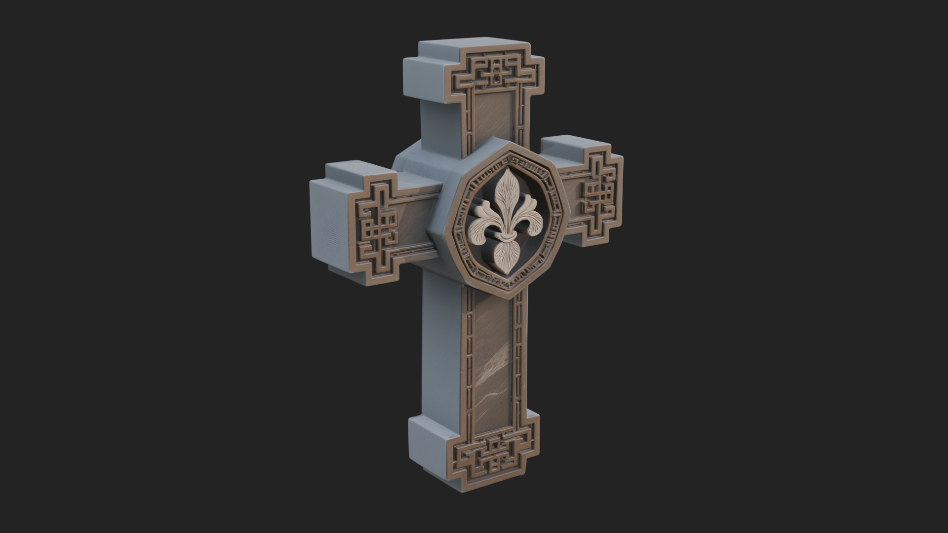 Carved Relief Wall Cross Design 526 3D Print Model 3D Model