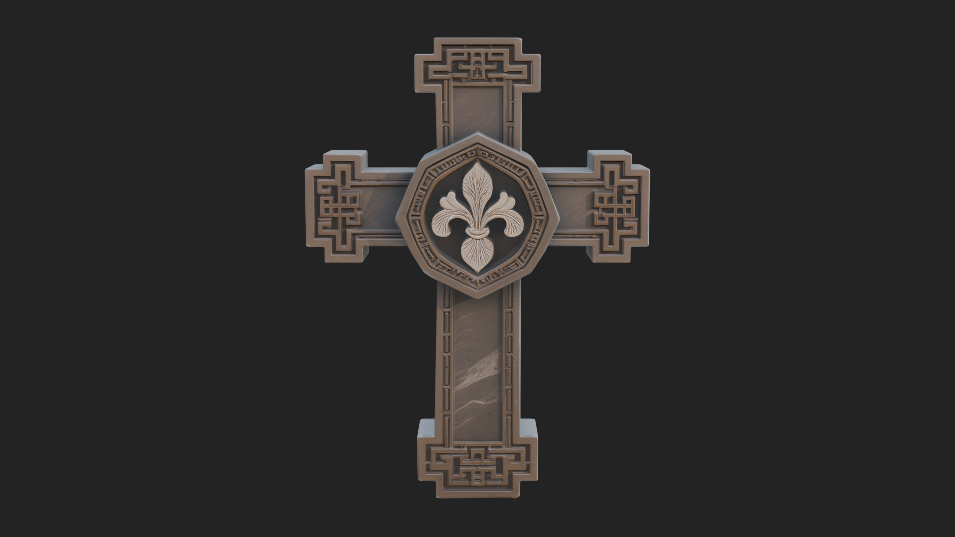 Carved Relief Wall Cross Design 526 3D Print Model 3D Model