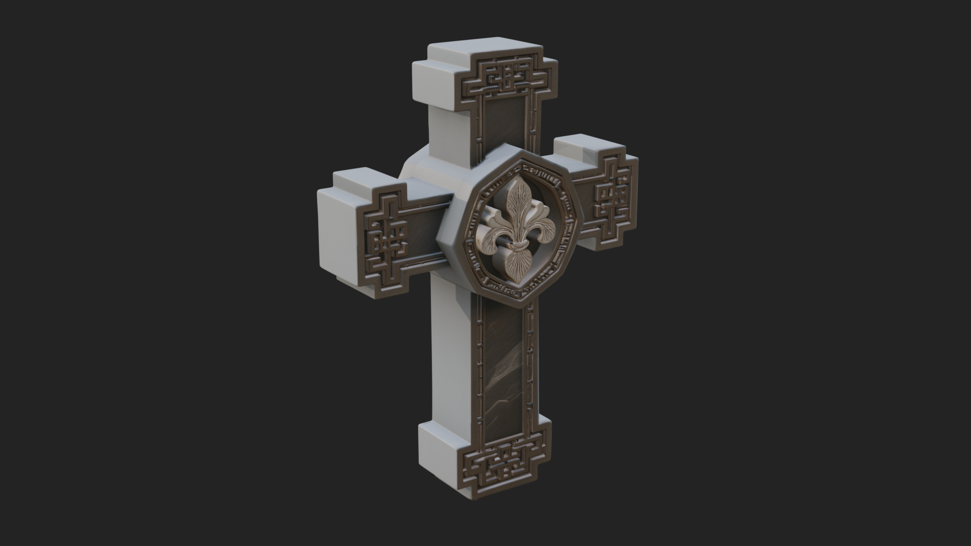 Carved Relief Wall Cross Design 526 3D Print Model 3D Model