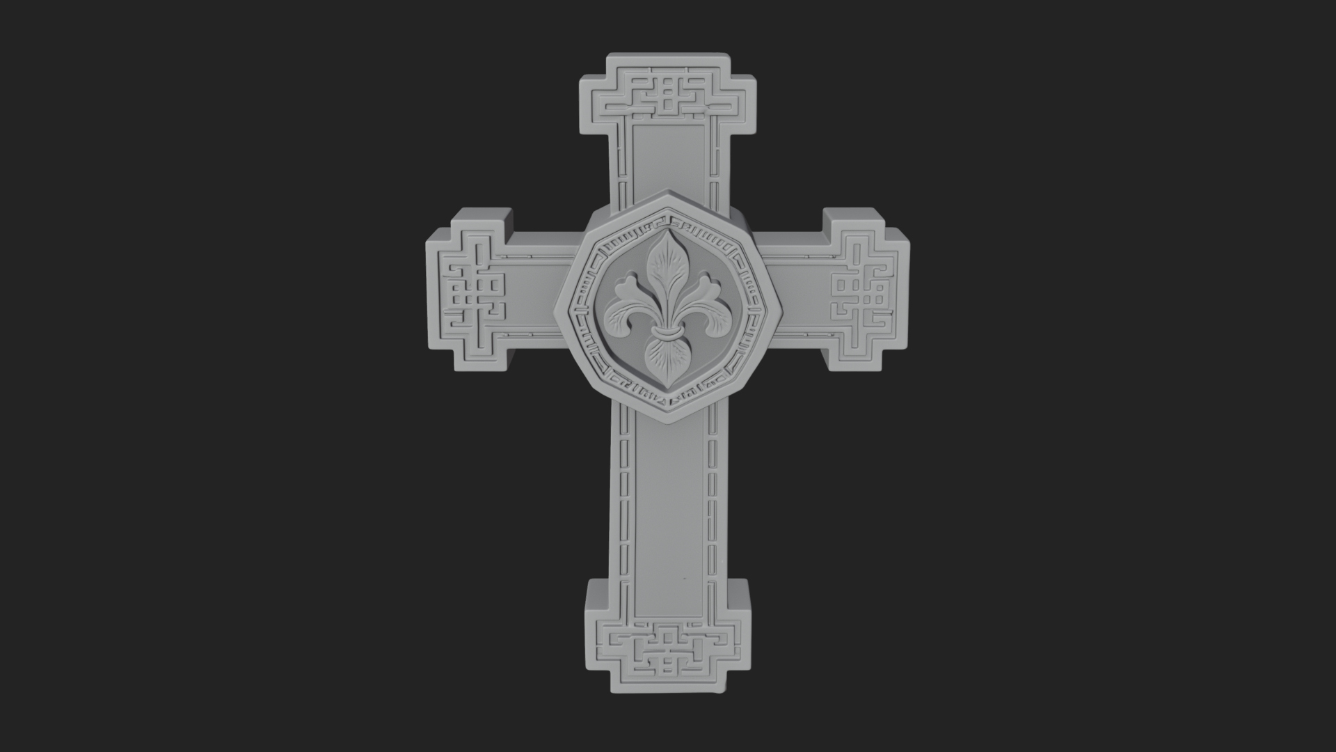Carved Relief Wall Cross Design 526 3D Print Model 3D Model