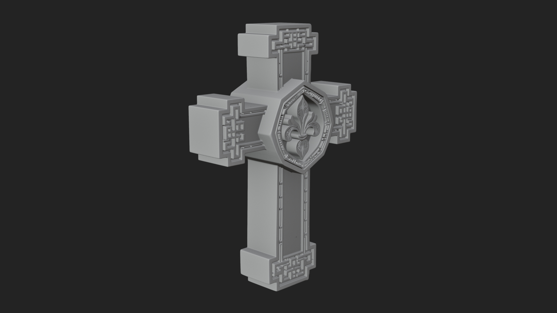 Carved Relief Wall Cross Design 526 3D Print Model 3D Model