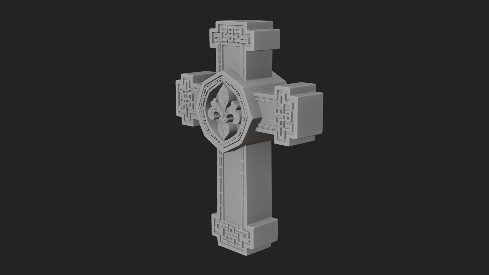 Carved Relief Wall Cross Design 526 3D Print Model 3D Model