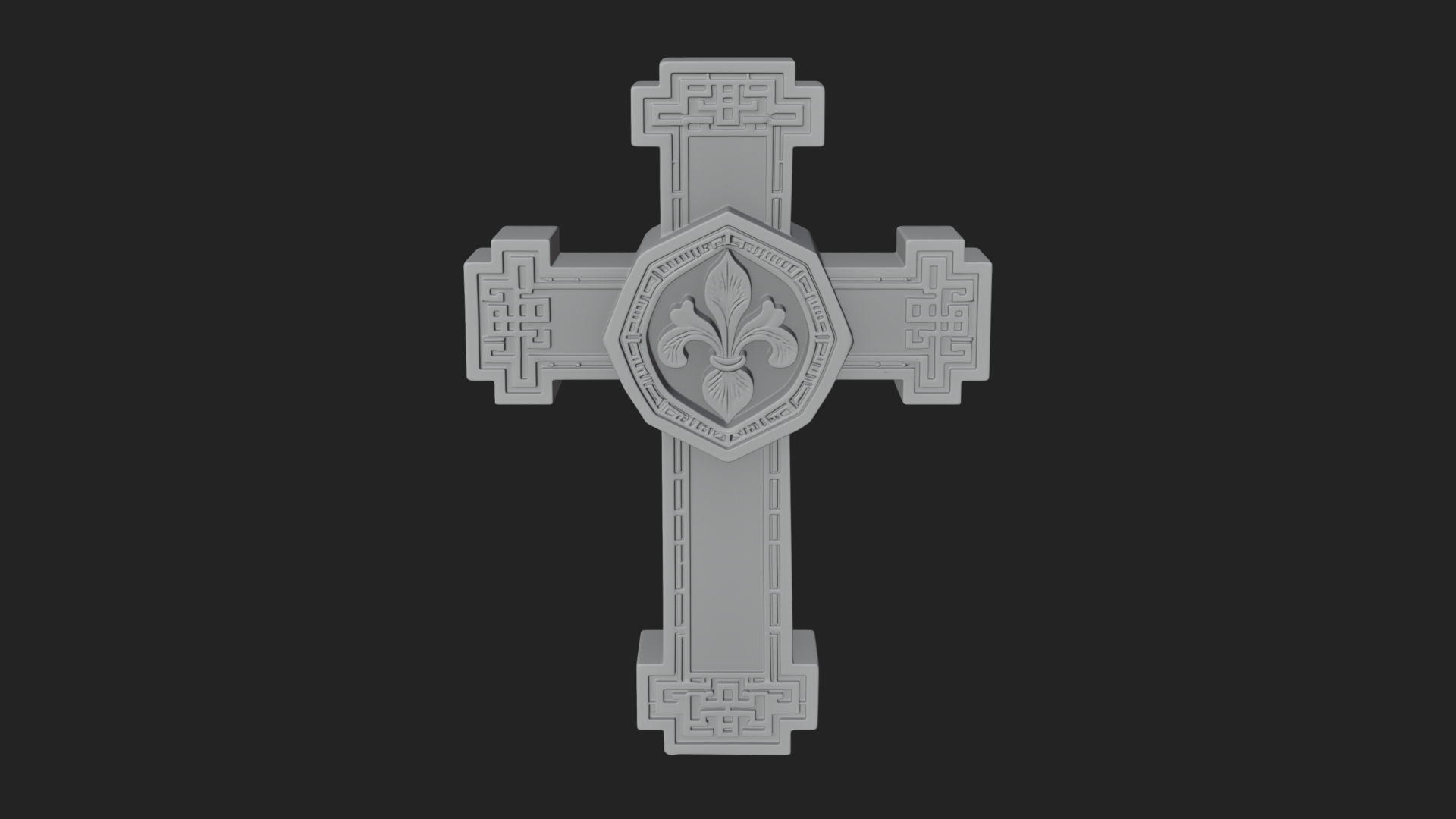 Carved Relief Wall Cross Design 526 3D Print Model 3D Model