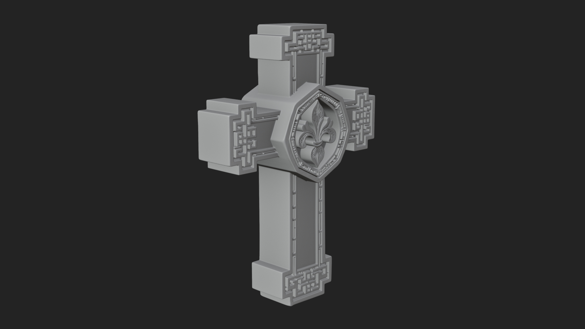 Carved Relief Wall Cross Design 526 3D Print Model 3D Model