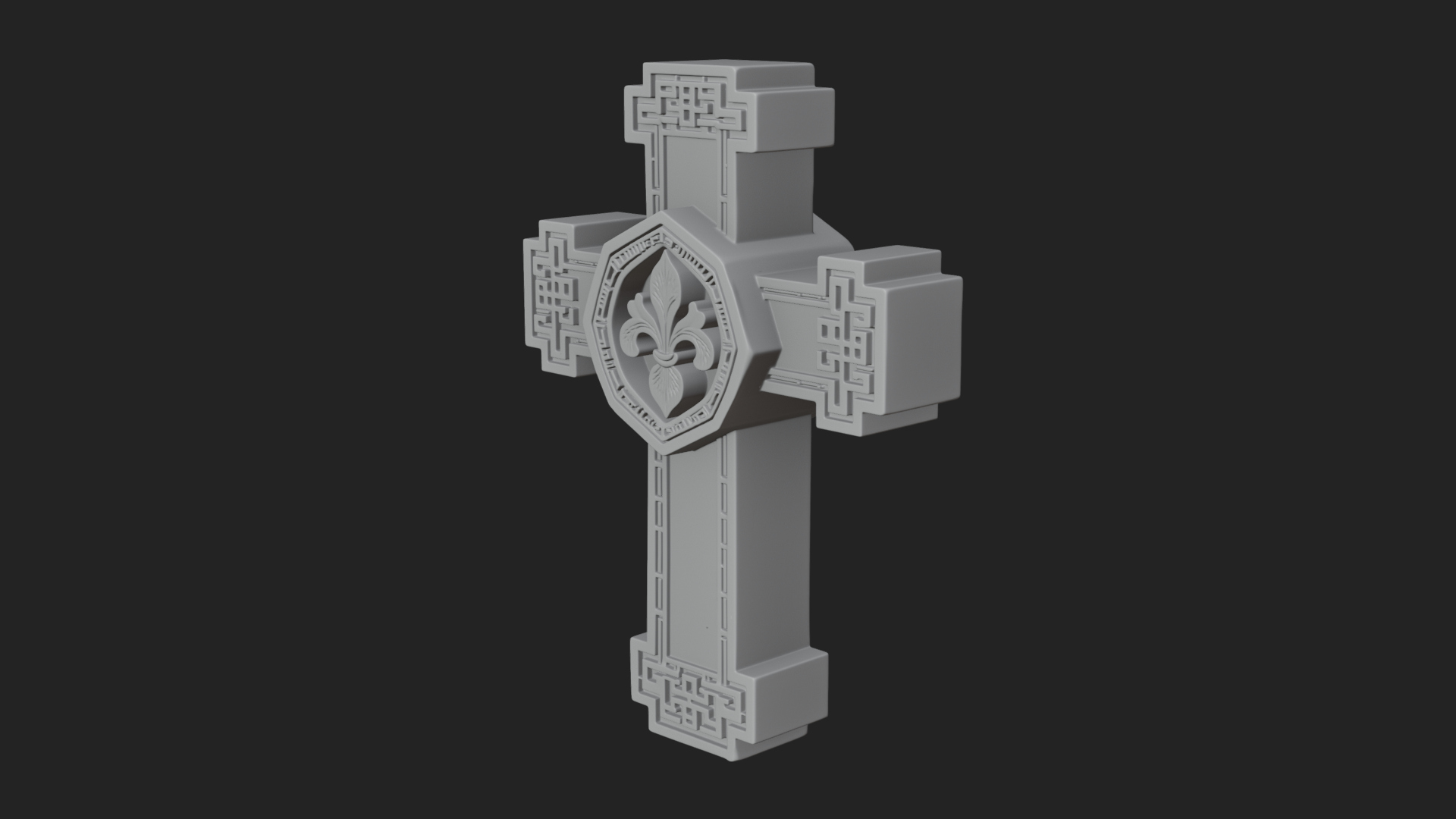 Carved Relief Wall Cross Design 526 3D Print Model 3D Model