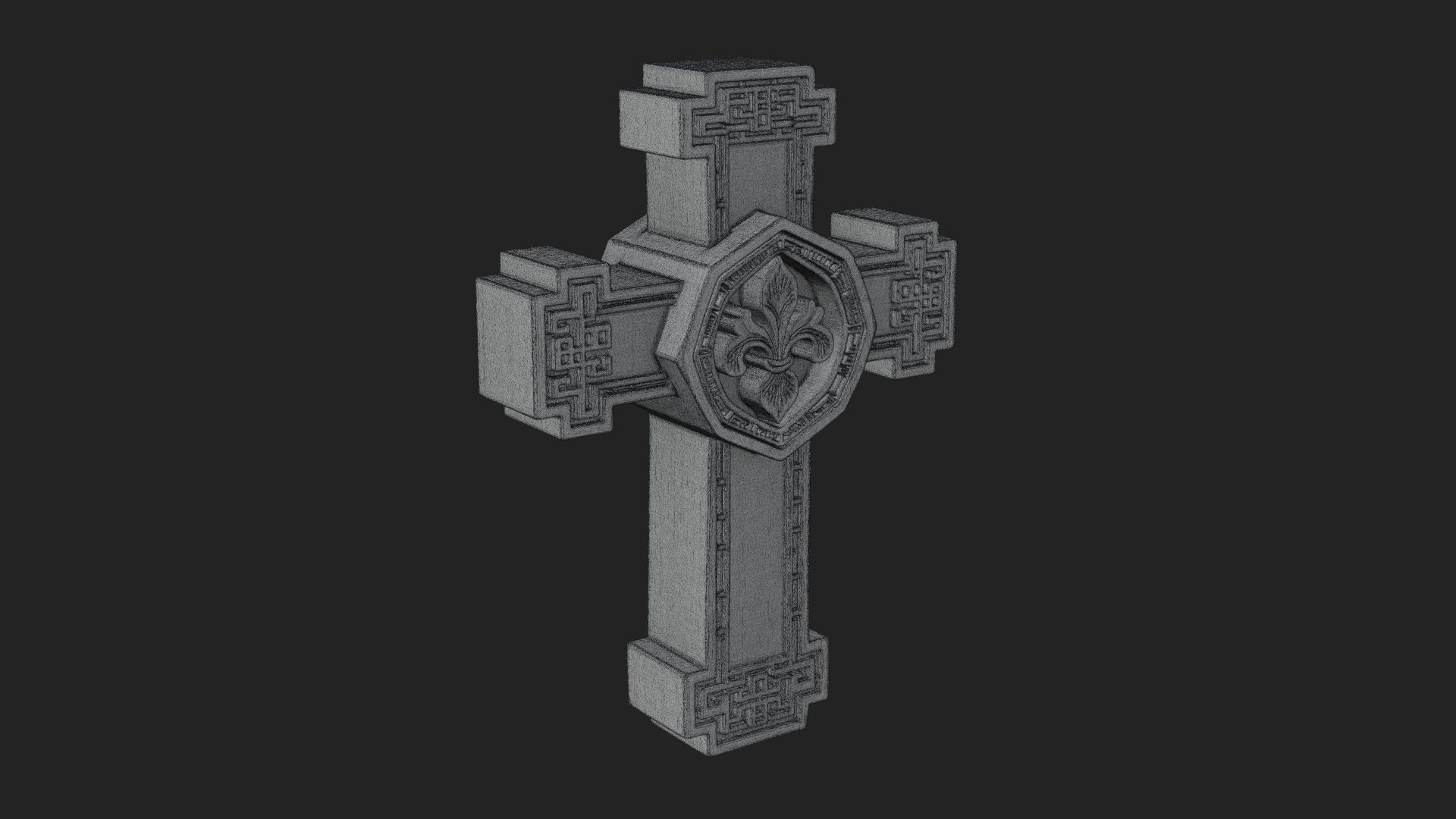 Carved Relief Wall Cross Design 526 3D Print Model 3D Model