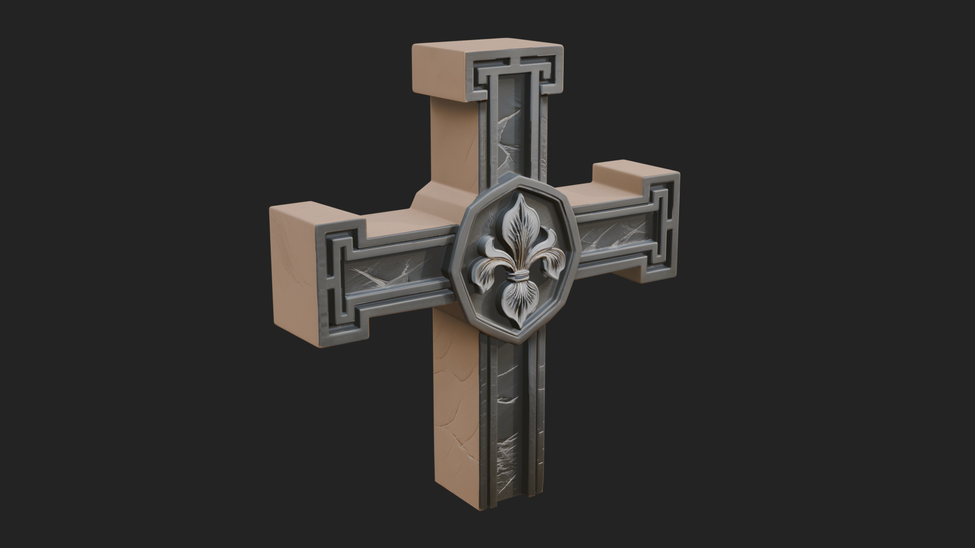 Carved Relief Wall Cross Design 527 3D Print Model 3D Model
