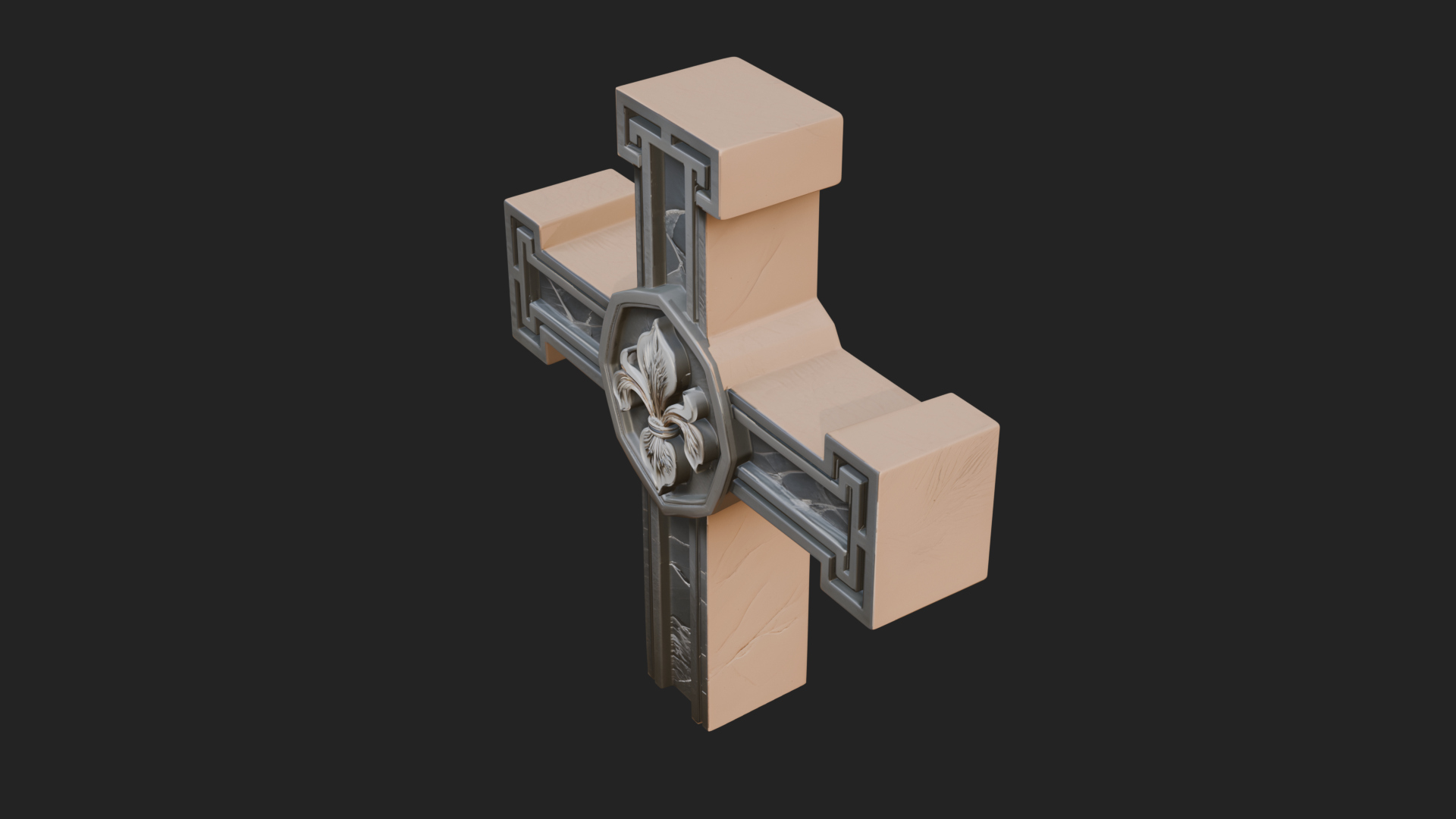 Carved Relief Wall Cross Design 527 3D Print Model 3D Model