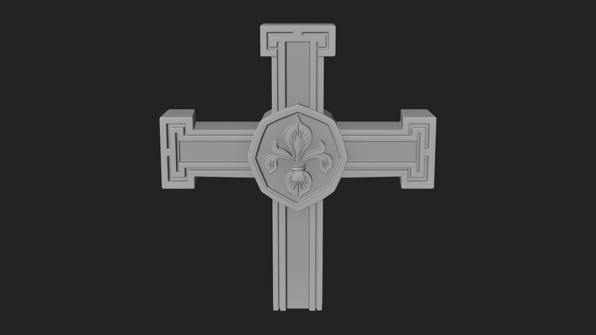 Carved Relief Wall Cross Design 527 3D Print Model 3D Model