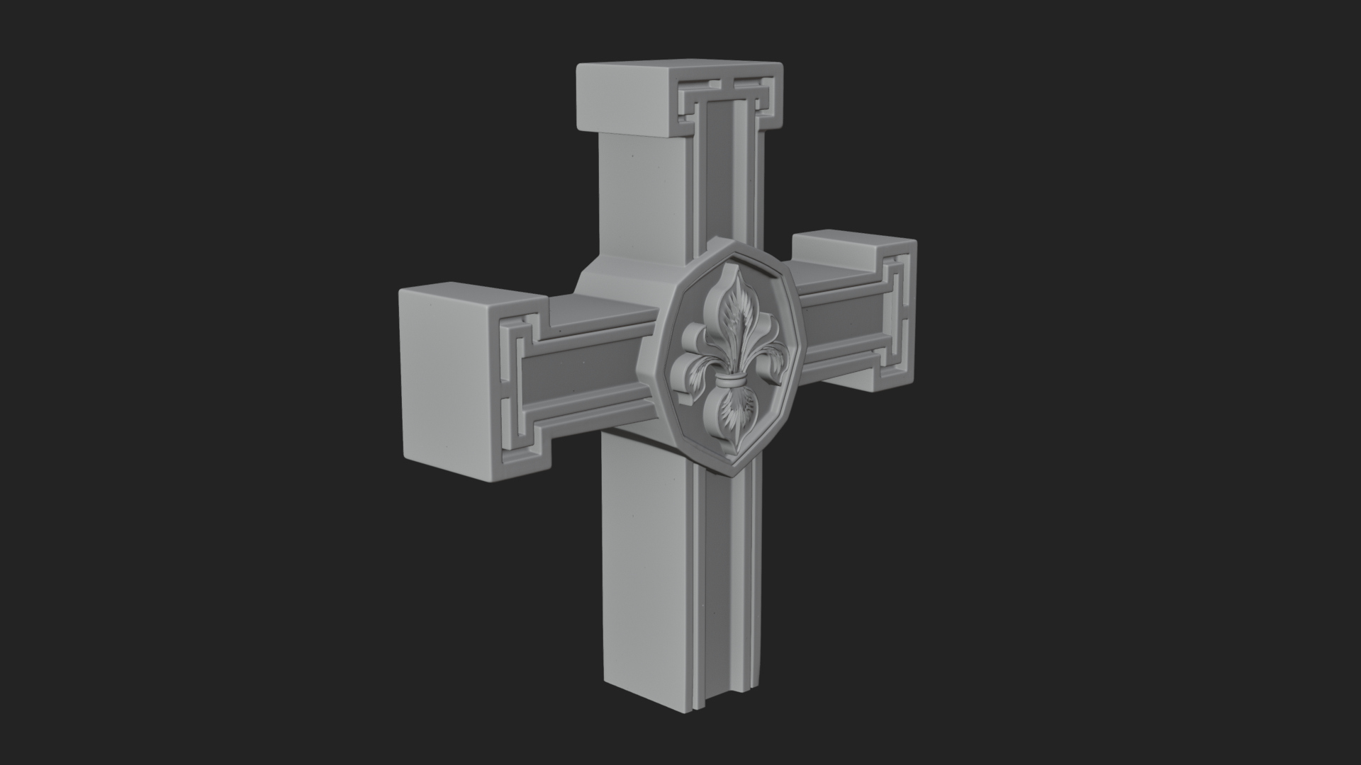 Carved Relief Wall Cross Design 527 3D Print Model 3D Model