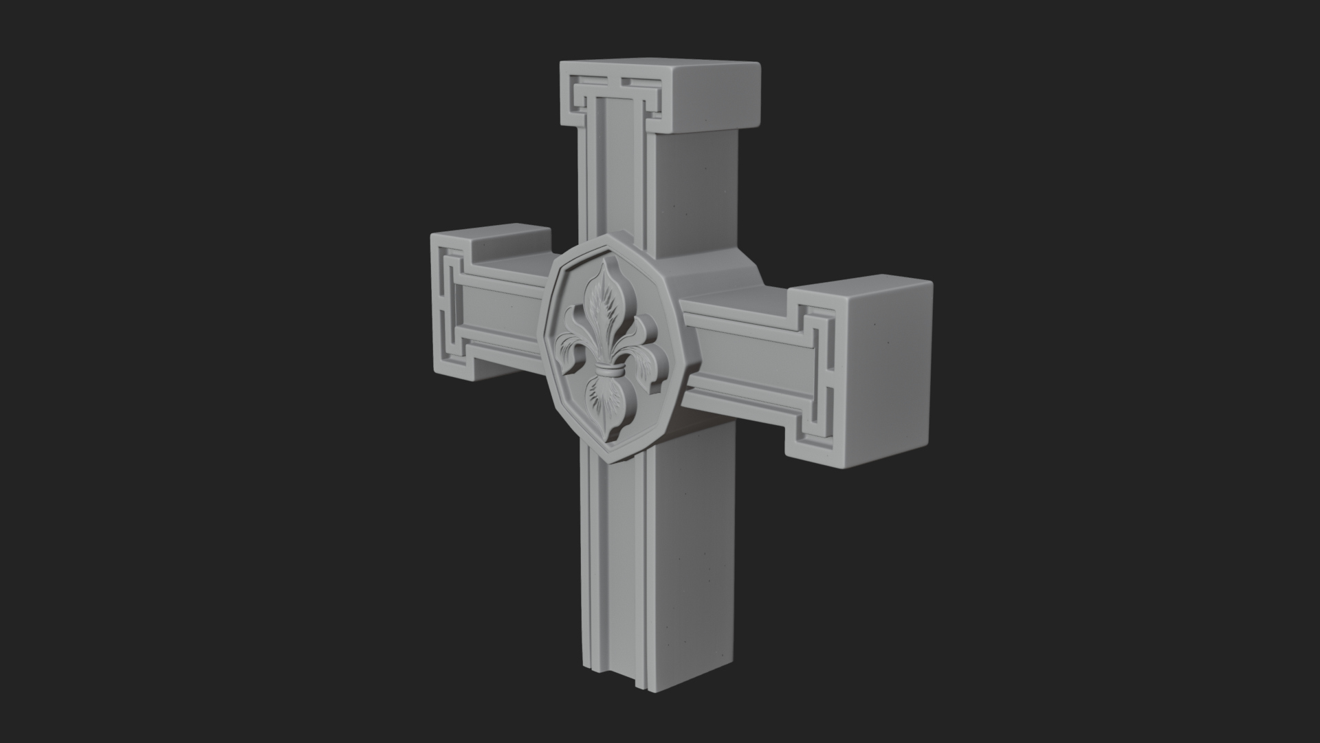 Carved Relief Wall Cross Design 527 3D Print Model 3D Model