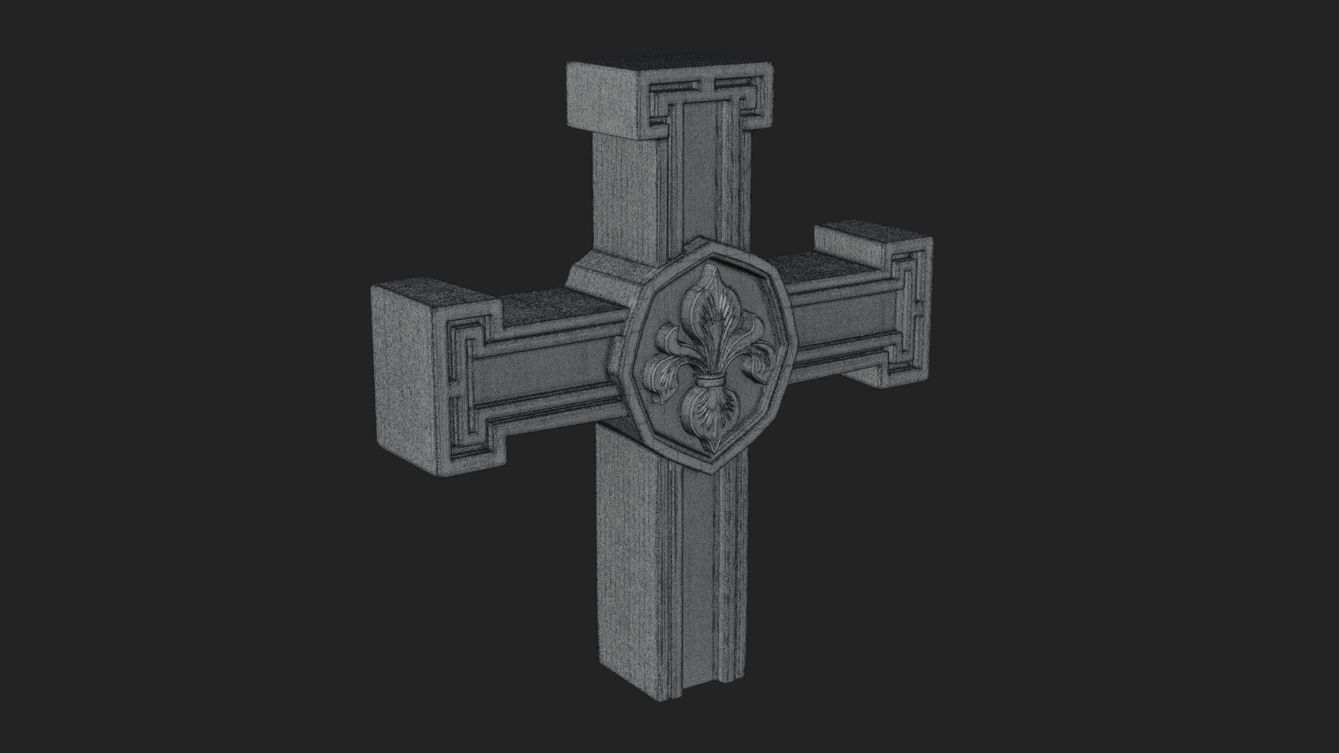 Carved Relief Wall Cross Design 527 3D Print Model 3D Model