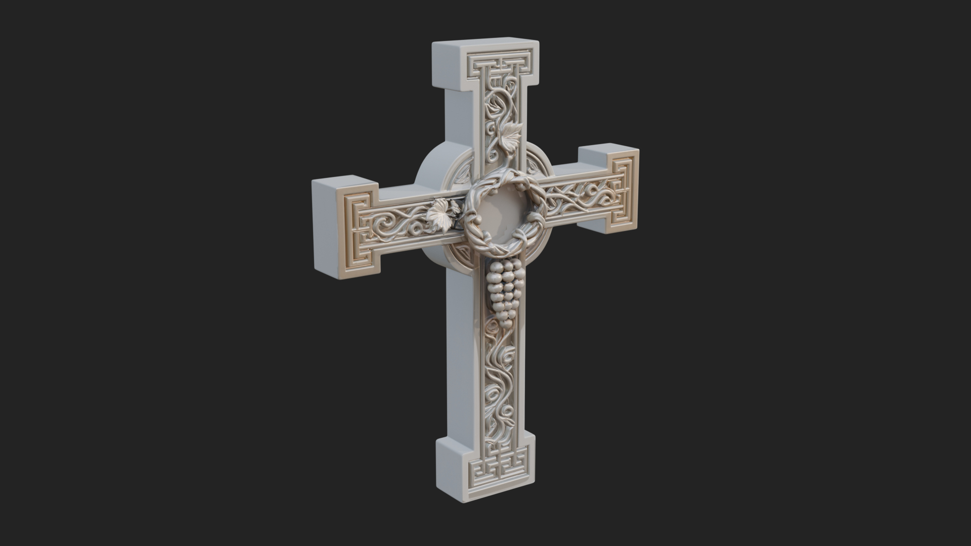 Carved Relief Wall Cross Design 529 3D Print Model 3D Model