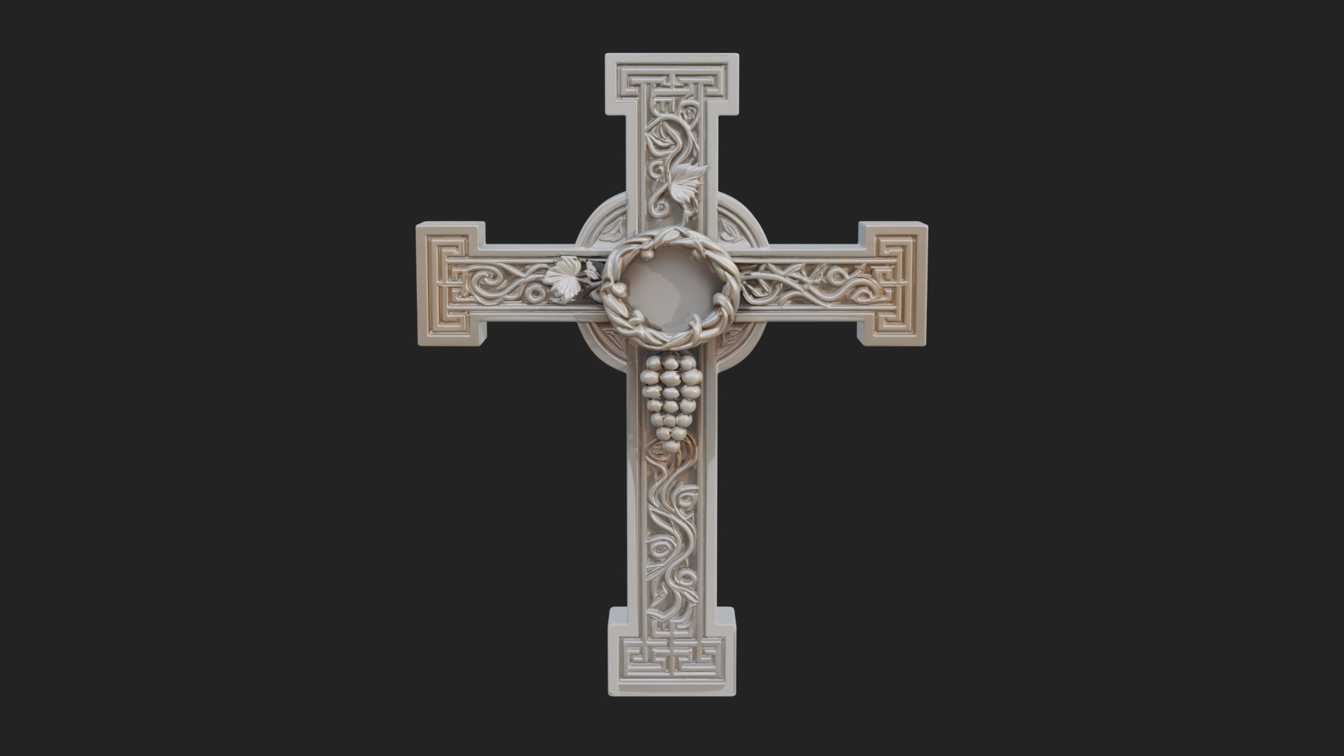 Carved Relief Wall Cross Design 529 3D Print Model 3D Model