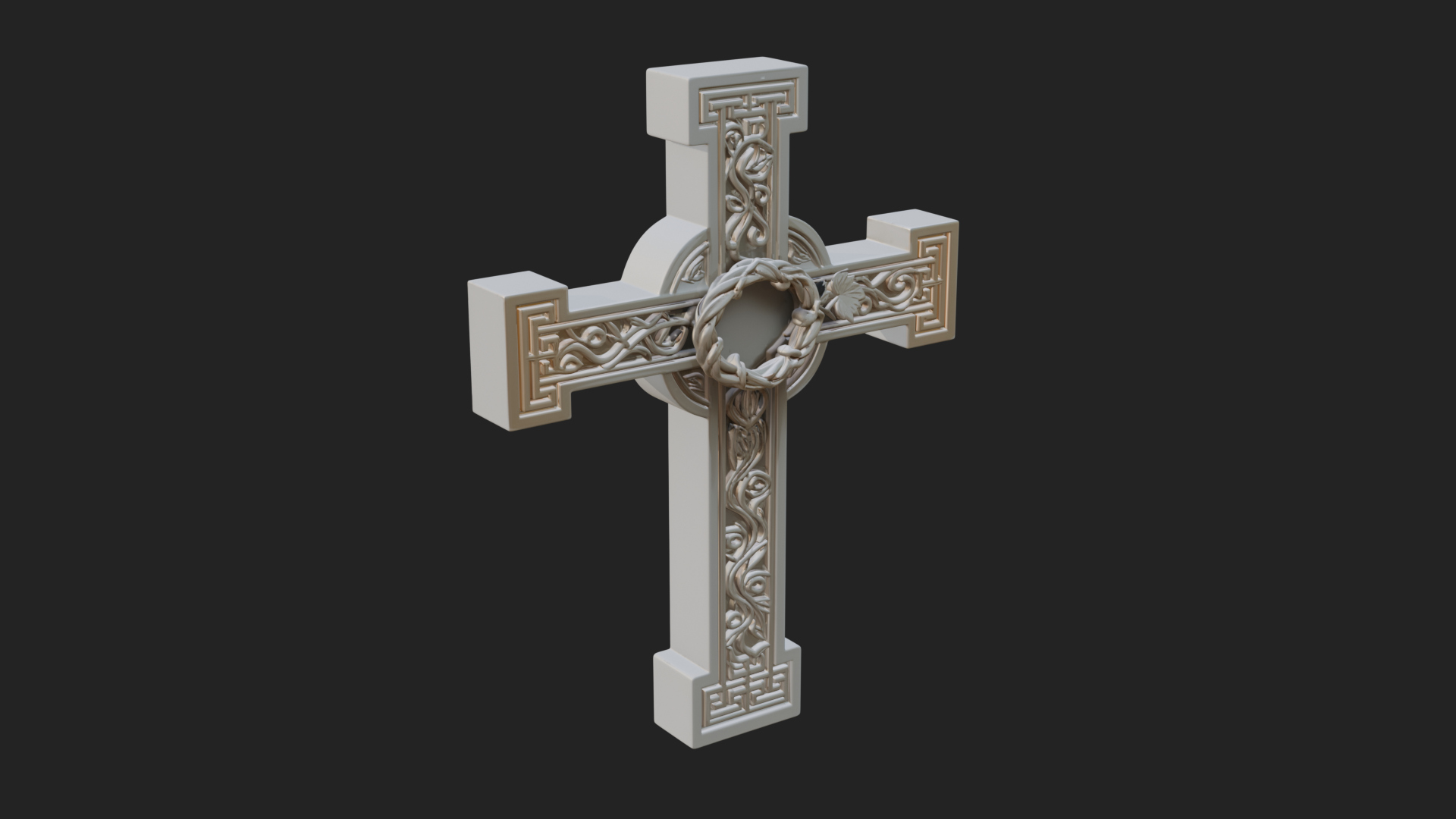 Carved Relief Wall Cross Design 529 3D Print Model 3D Model