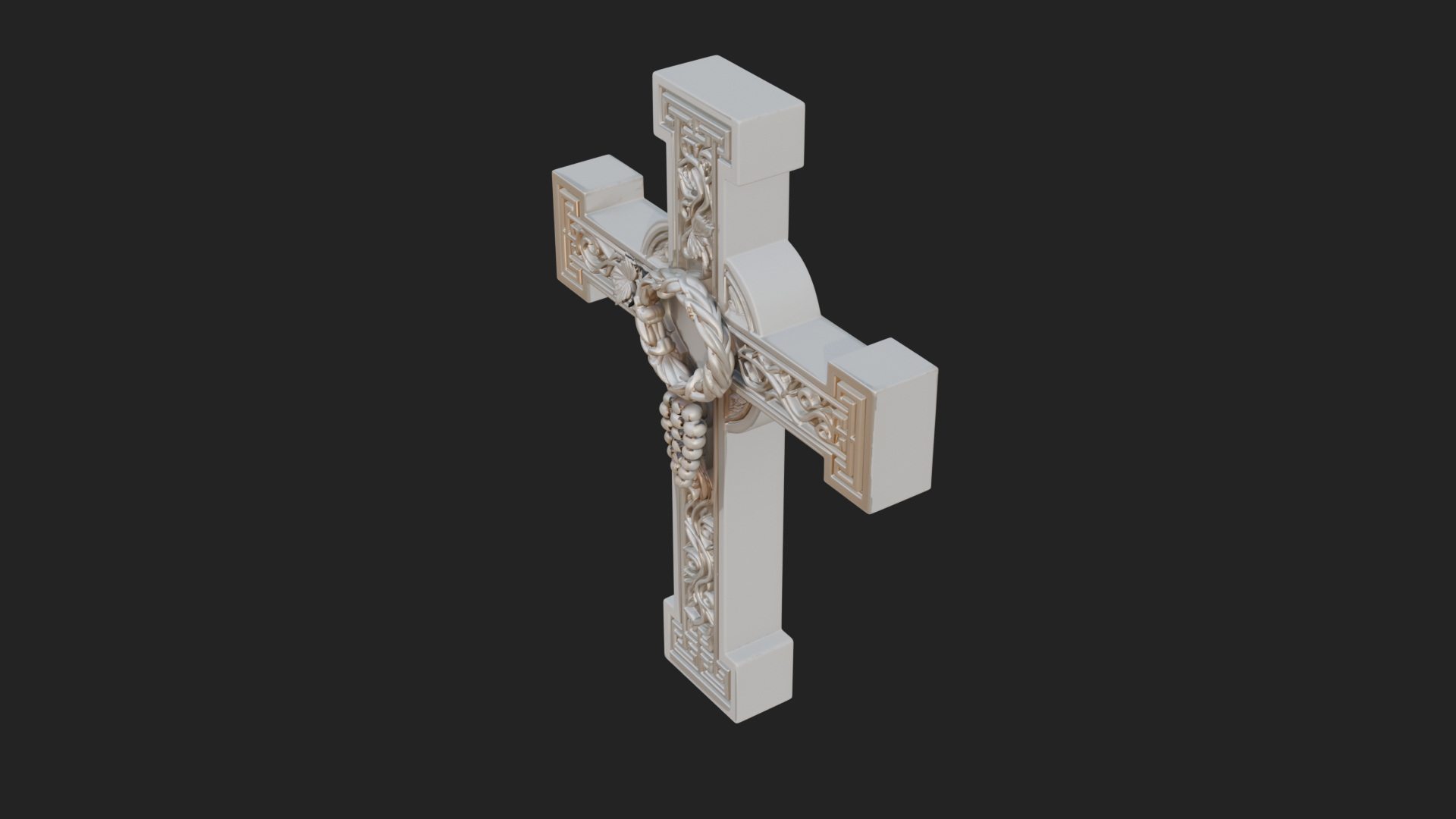 Carved Relief Wall Cross Design 529 3D Print Model 3D Model