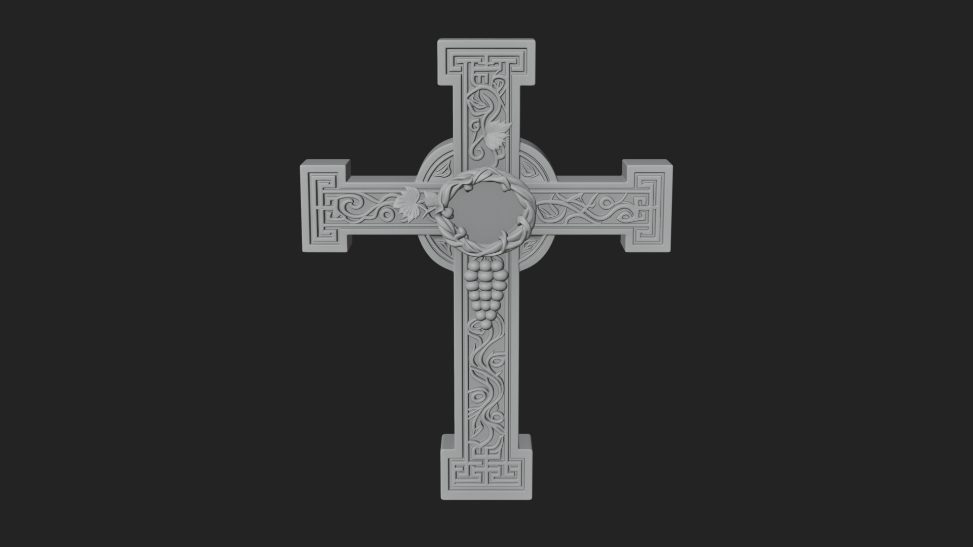 Carved Relief Wall Cross Design 529 3D Print Model 3D Model