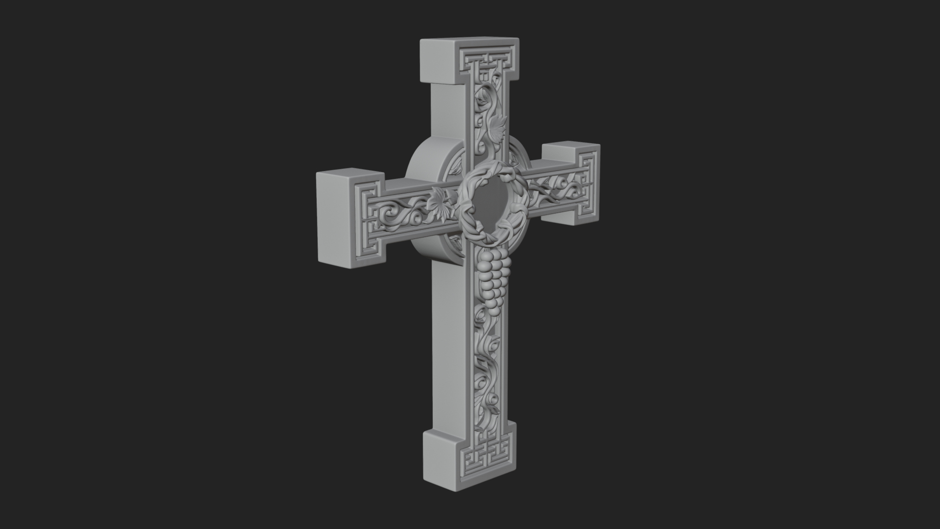 Carved Relief Wall Cross Design 529 3D Print Model 3D Model