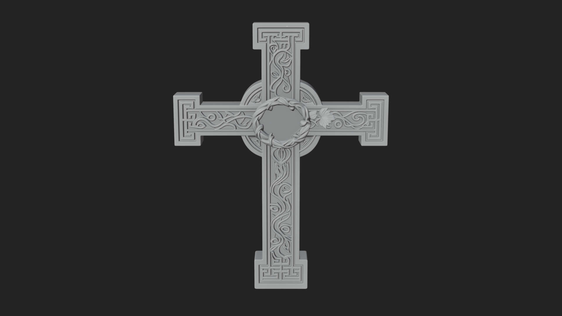 Carved Relief Wall Cross Design 529 3D Print Model 3D Model