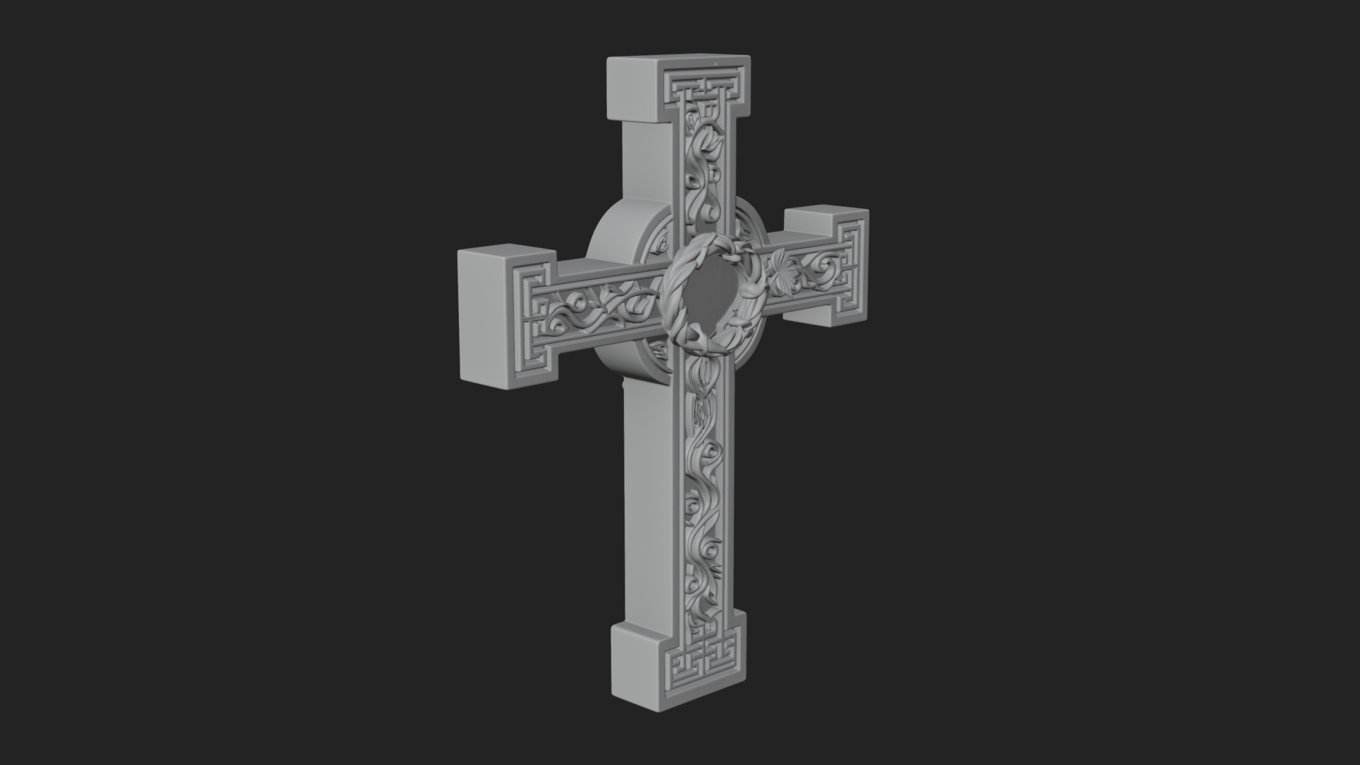 Carved Relief Wall Cross Design 529 3D Print Model 3D Model