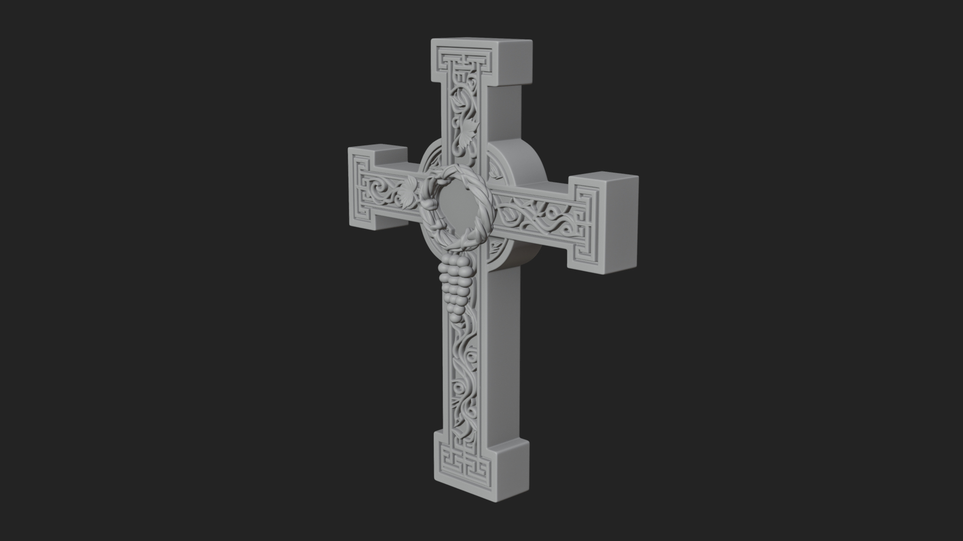 Carved Relief Wall Cross Design 529 3D Print Model 3D Model