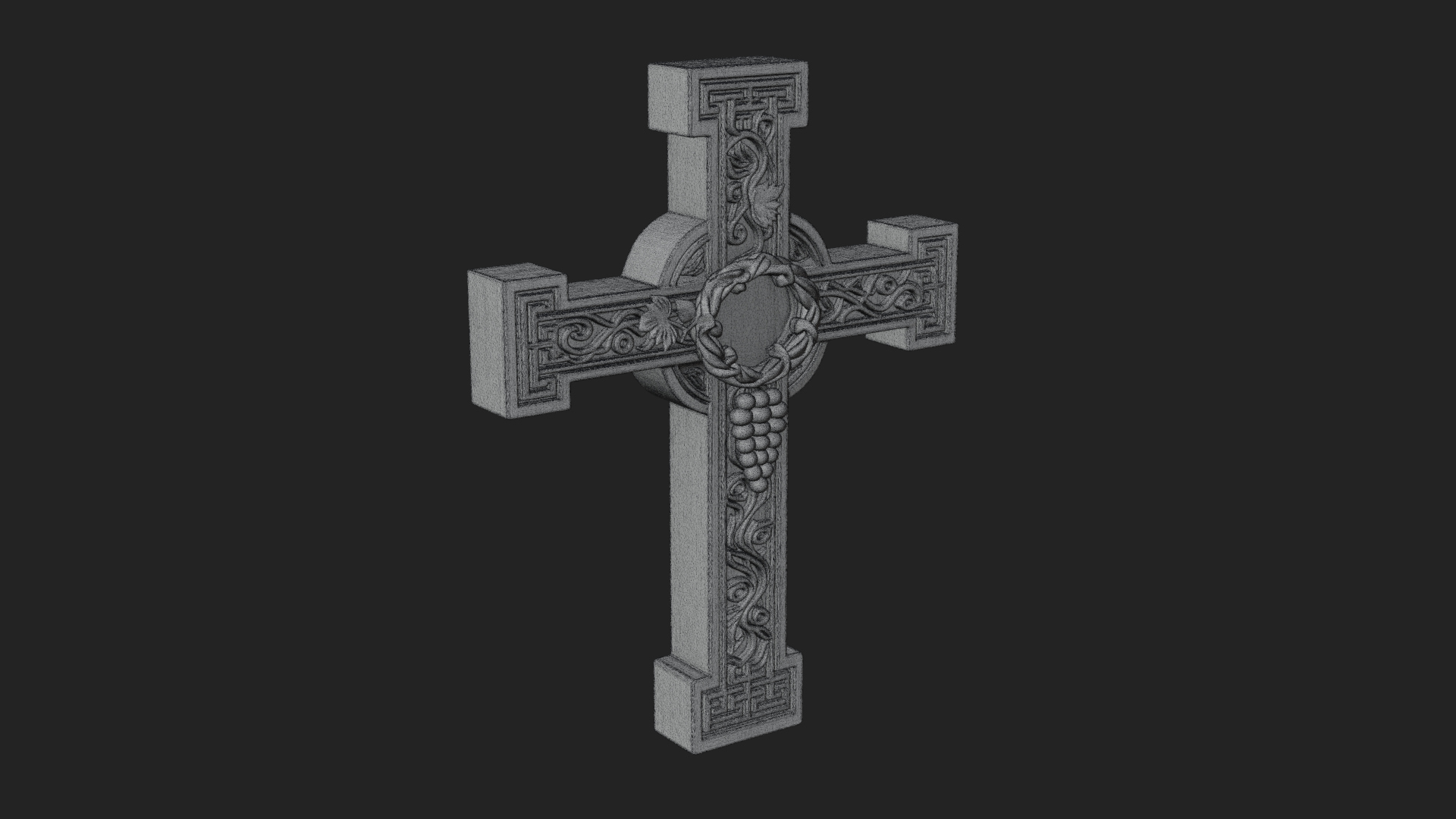 Carved Relief Wall Cross Design 529 3D Print Model 3D Model
