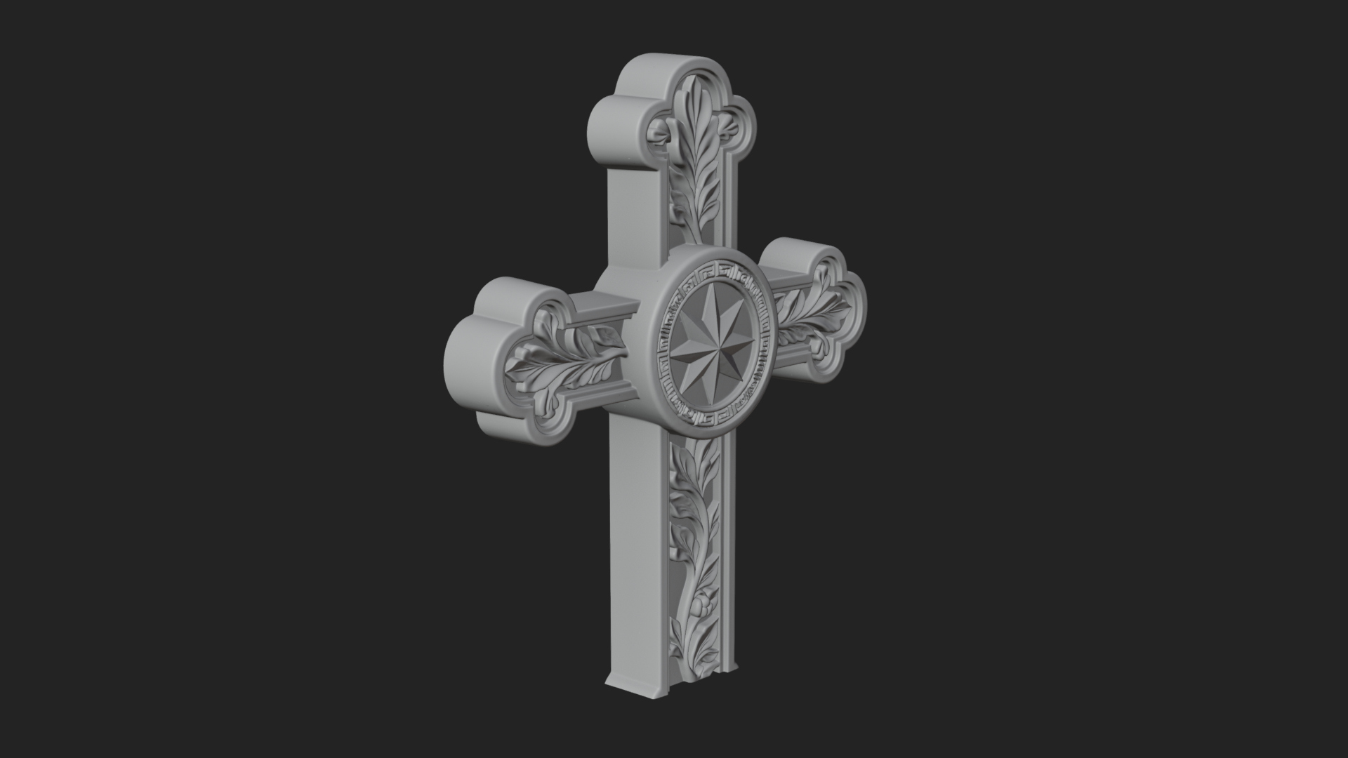 Carved Relief Wall Cross Design 53 3D Print Model 3D Model
