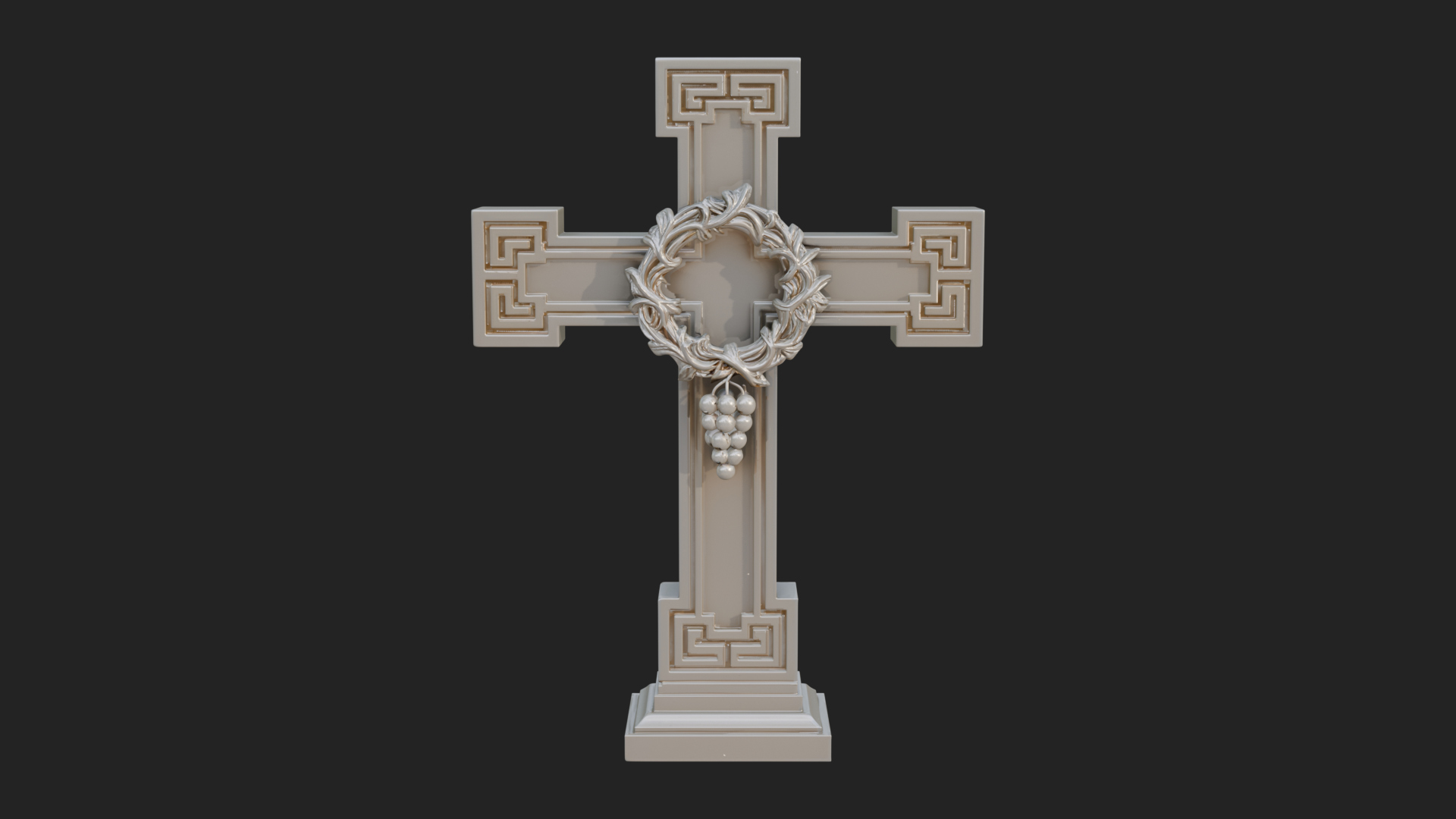 Carved Relief Wall Cross Design 530 3D Print Model 3D Model