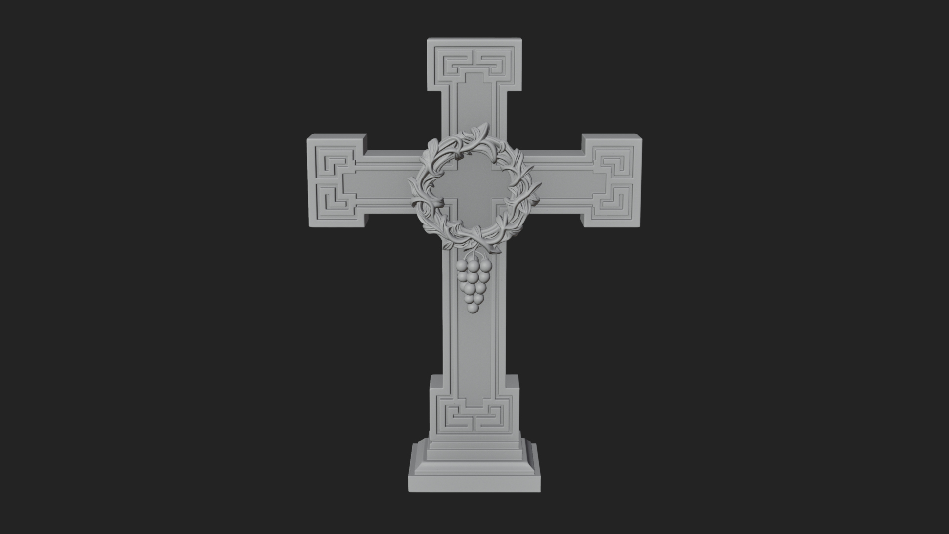 Carved Relief Wall Cross Design 530 3D Print Model 3D Model