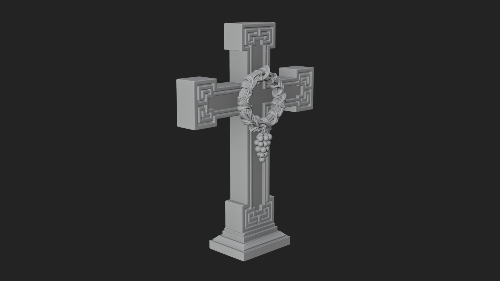 Carved Relief Wall Cross Design 530 3D Print Model 3D Model