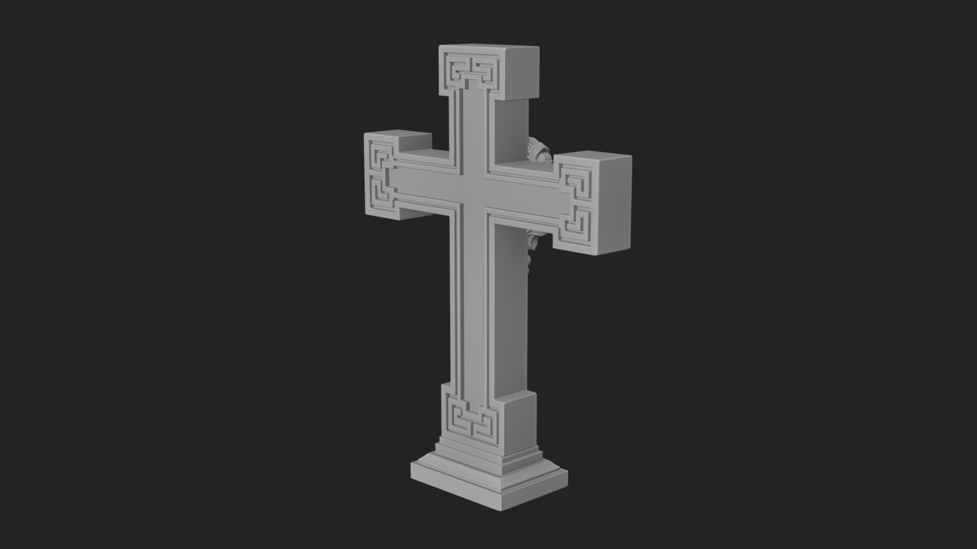 Carved Relief Wall Cross Design 530 3D Print Model 3D Model