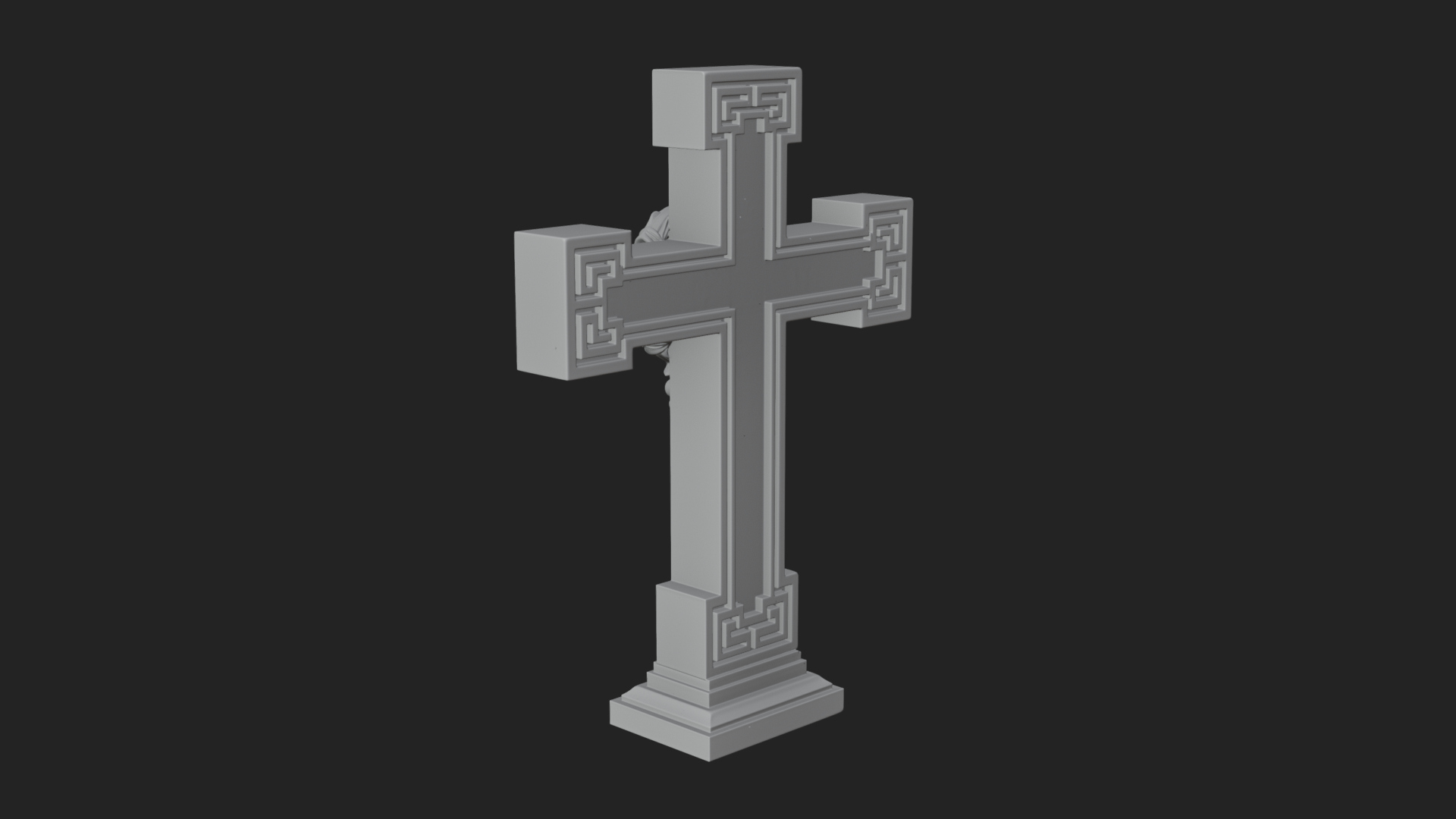Carved Relief Wall Cross Design 530 3D Print Model 3D Model