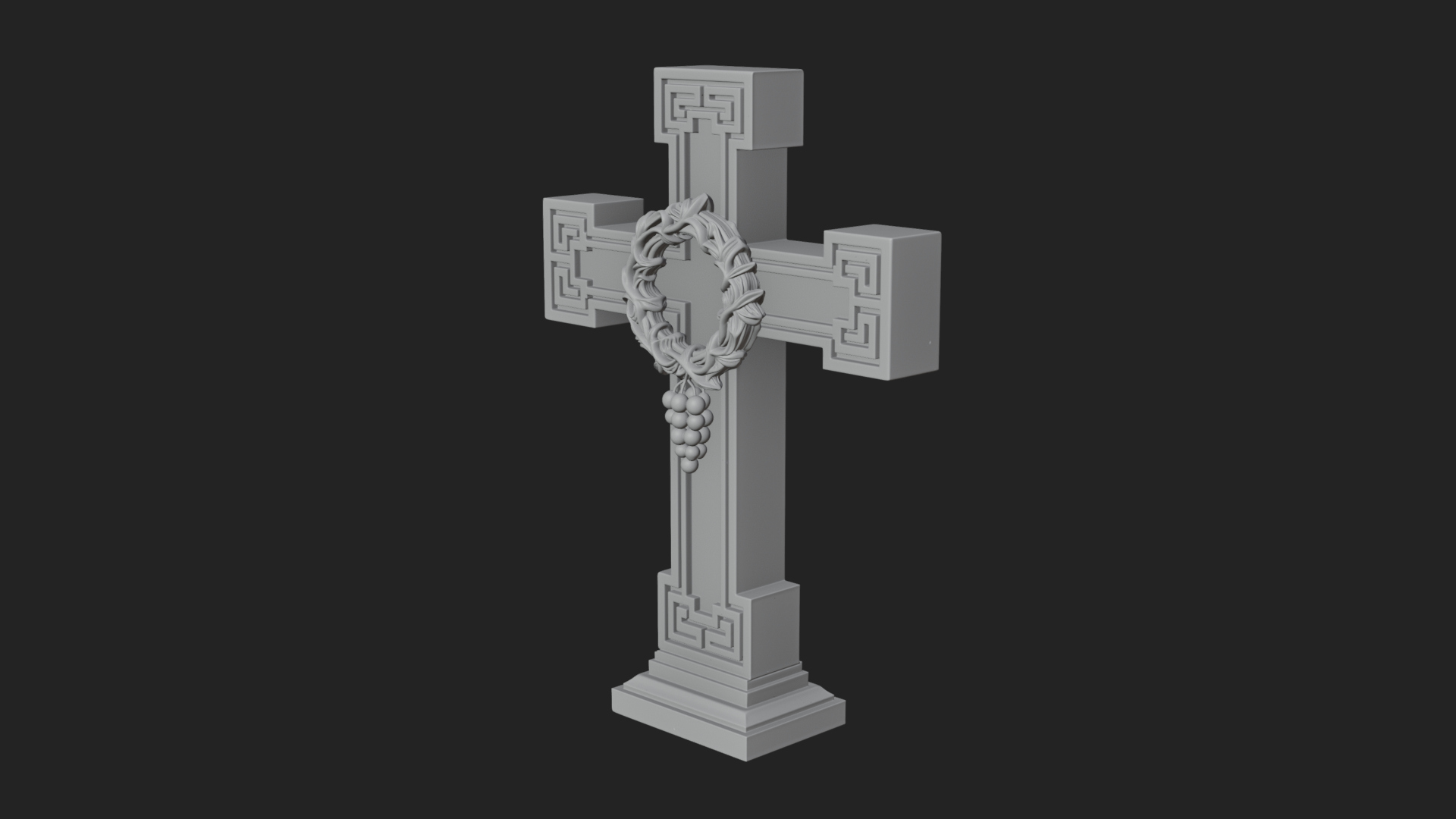 Carved Relief Wall Cross Design 530 3D Print Model 3D Model